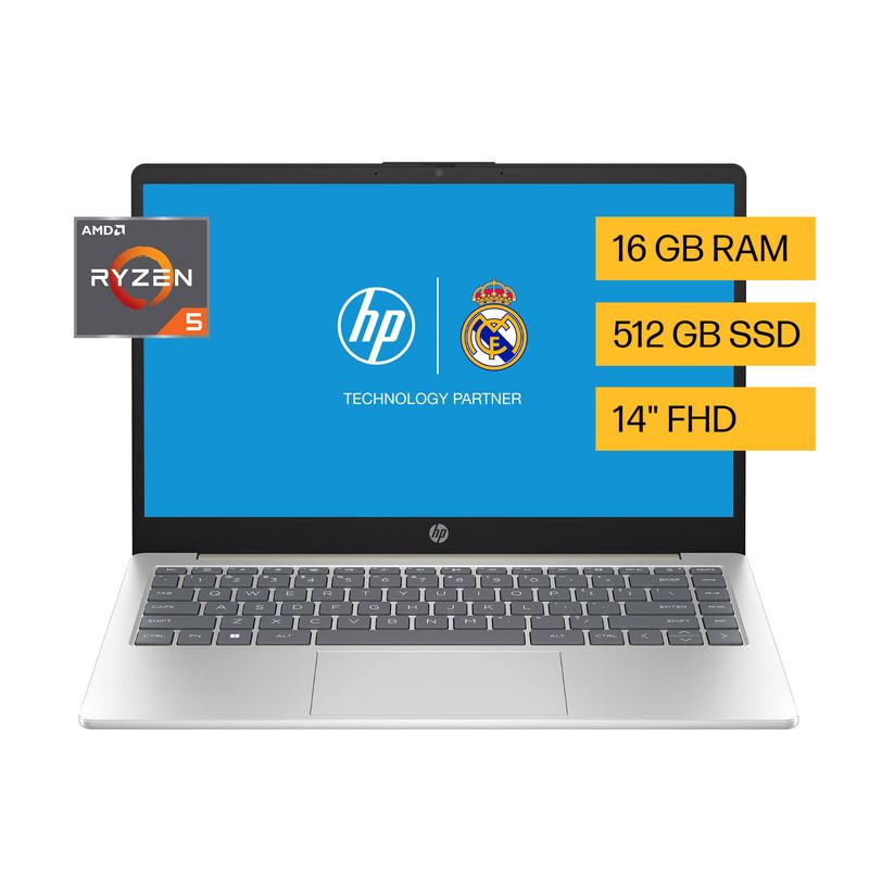 HP - Laptop HP 14-em0010la  AMD Ryzen 5 16 GB 512 GB SSD 14" FHD Windows 11 Home
