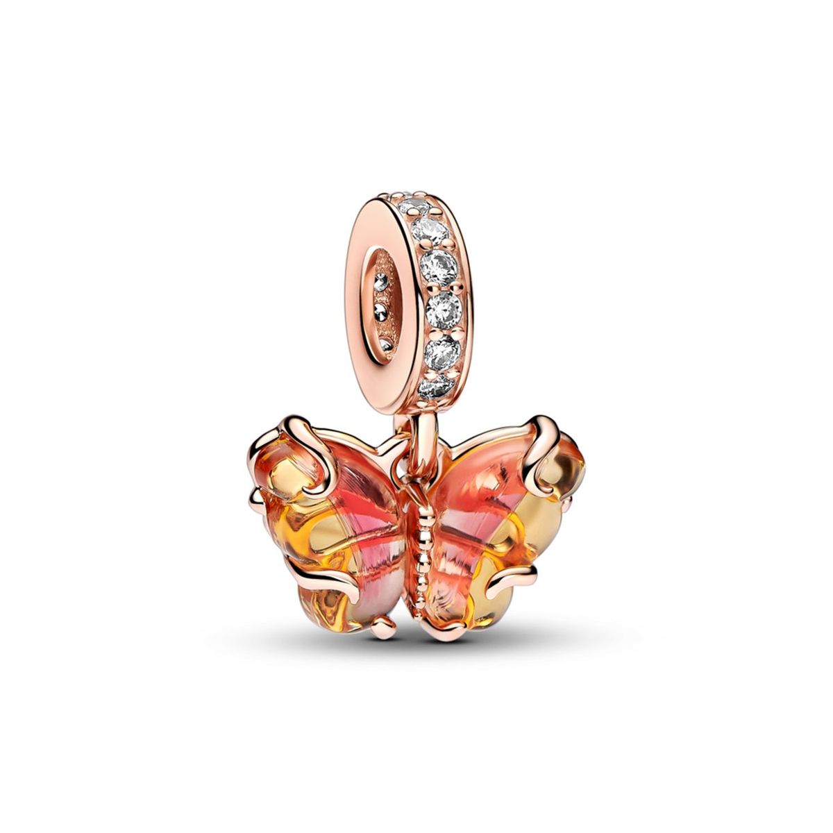 PANDORA - Charm Murano Rosa Y Mariposa