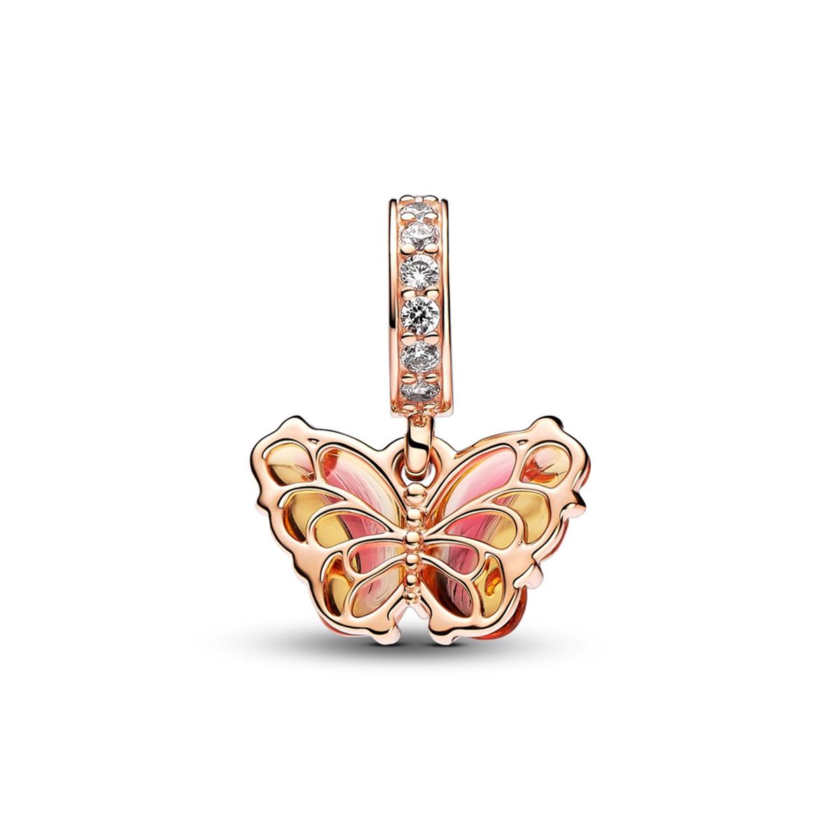 PANDORA - Charm Murano Rosa Y Mariposa