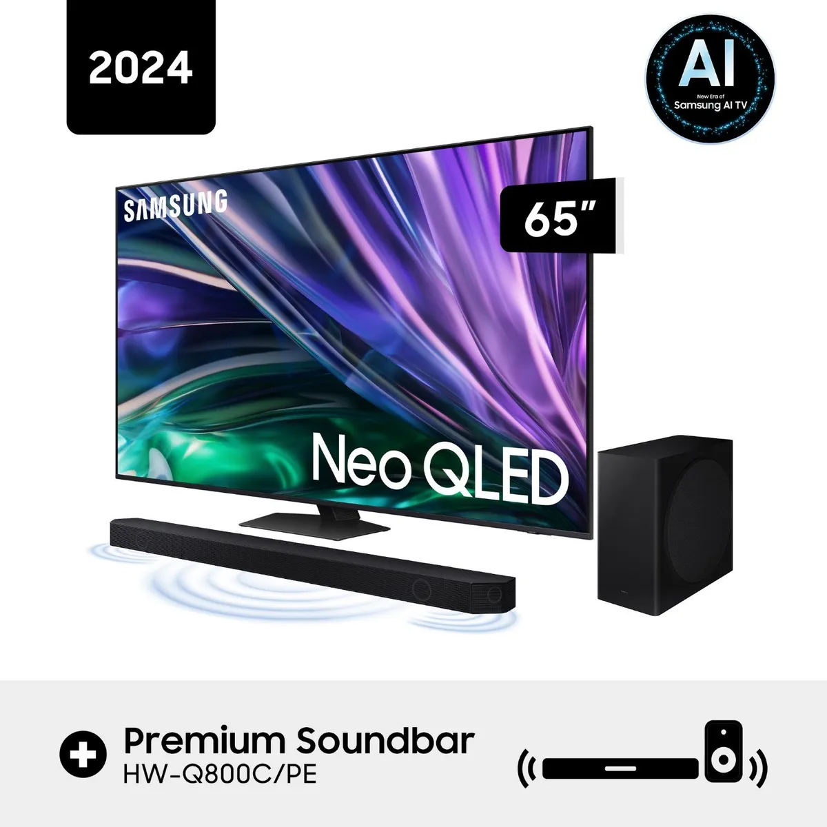 SAMSUNG - Televisor Samsung Neo Qled 65'' 4k Qn85d Tizen Os Smart Tv (2024) 
