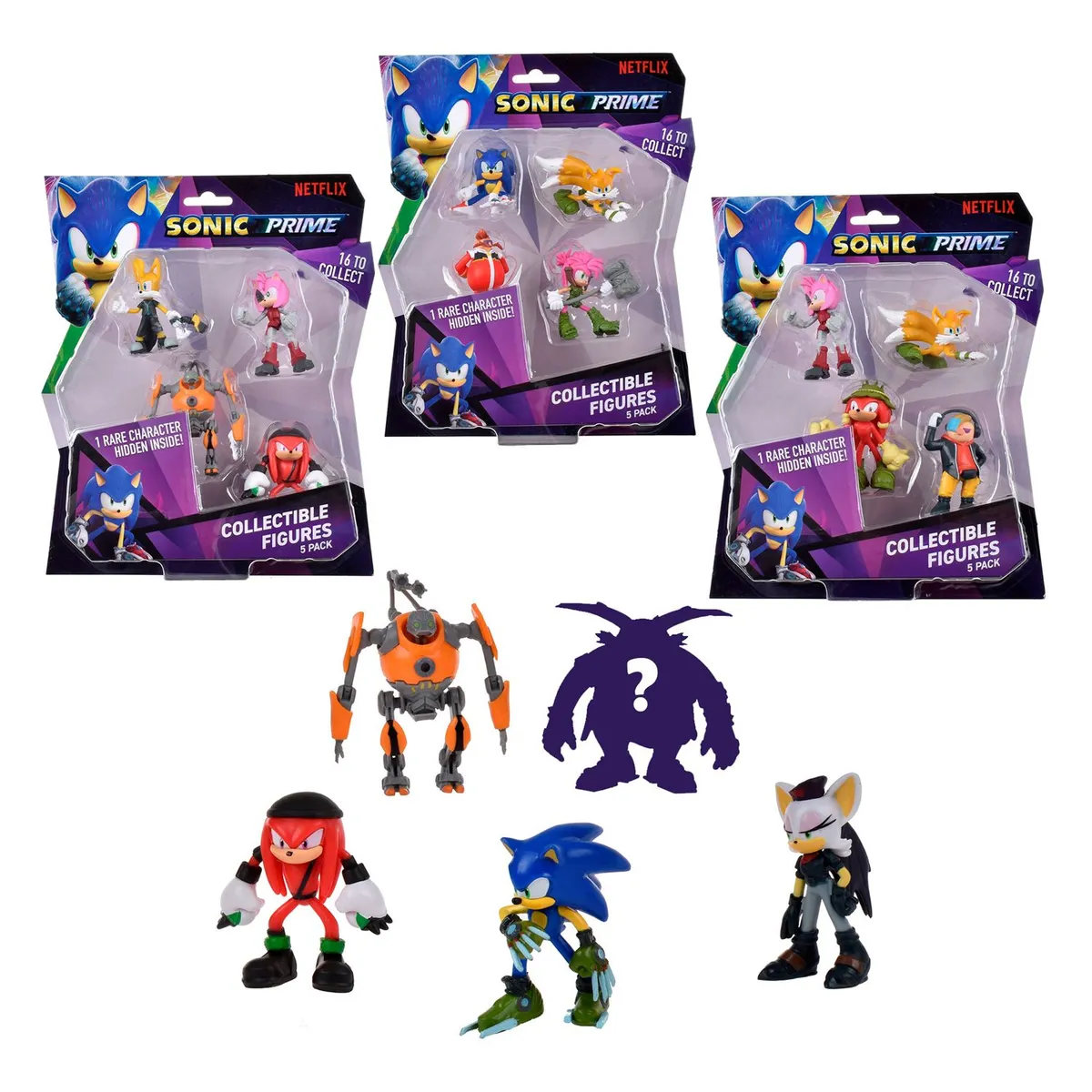 SONIC - Figuras De Acción Pack x5 7cm Sonic Surtido