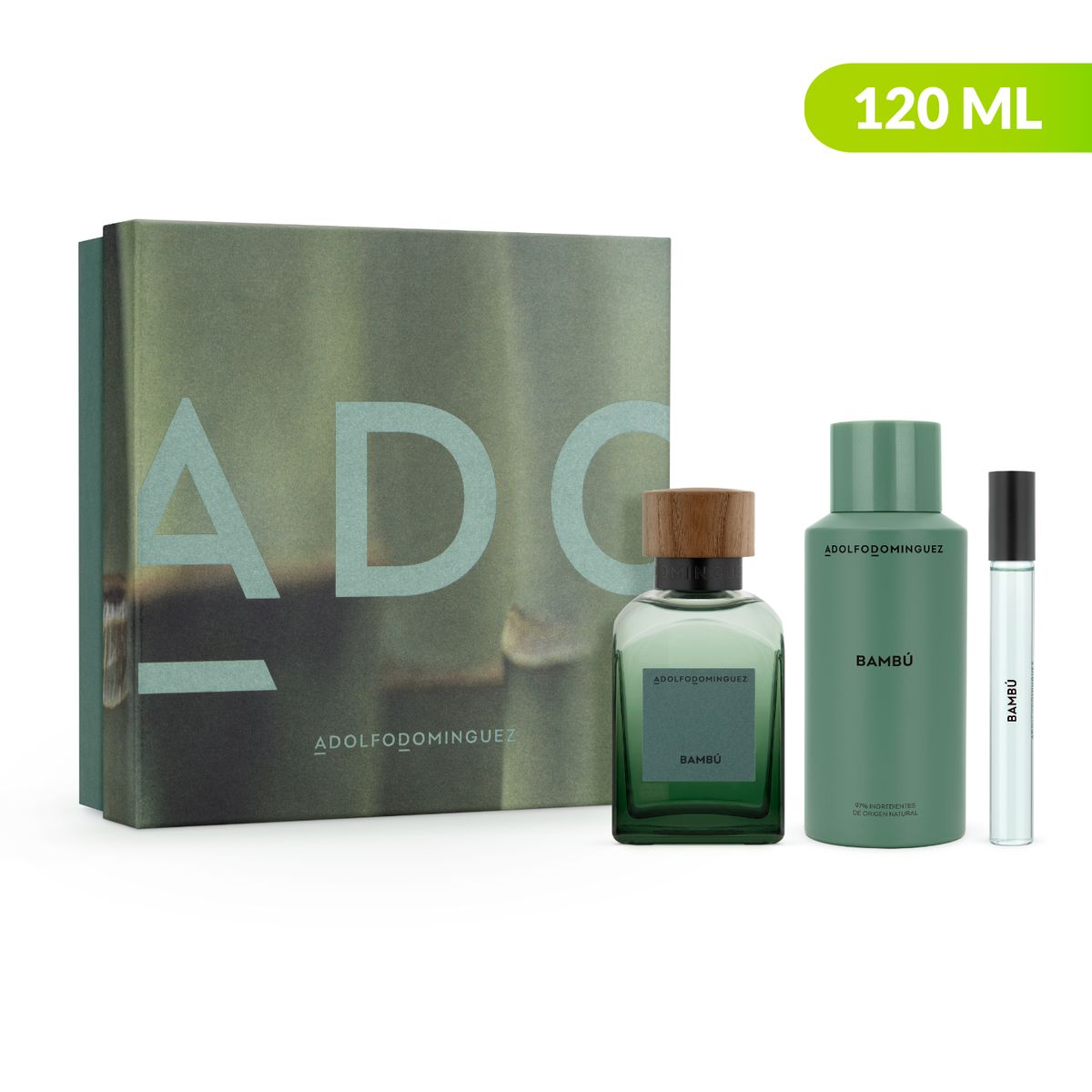 ADOLFO DOMINGUEZ - Adolfo Dominguez Bambu Masc (edt 120ml+deo 150ml +edt 10ml) Hombre