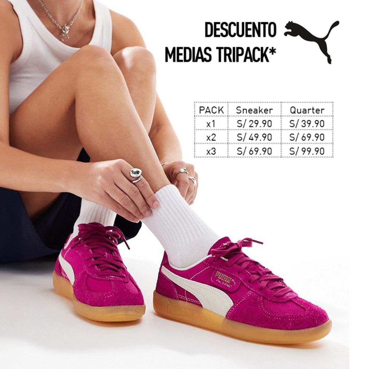 PUMA - Pack x3 Medias Unisex Deportivas Puma