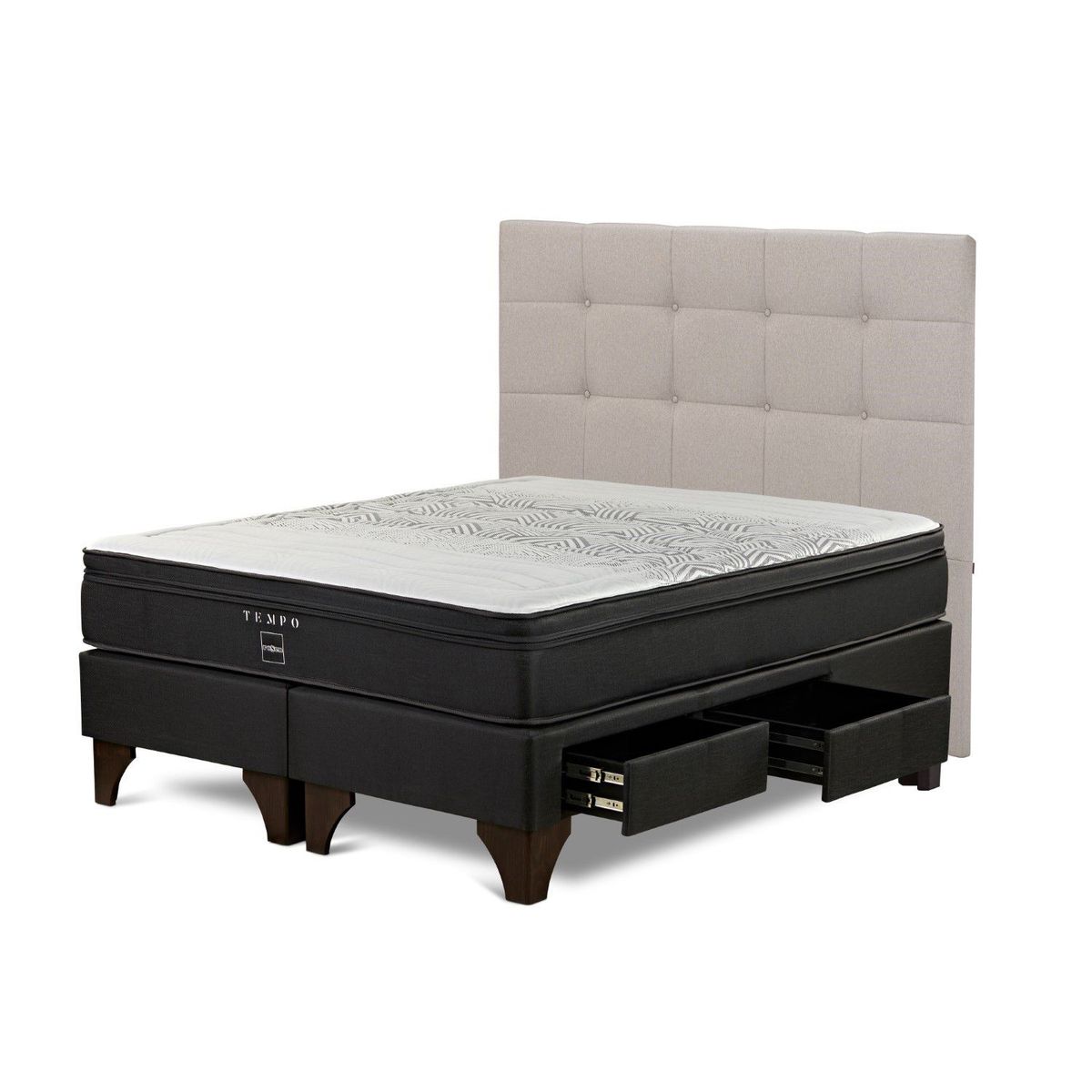 ROSEN - Cama Cajones Tempo Issey Niebla King