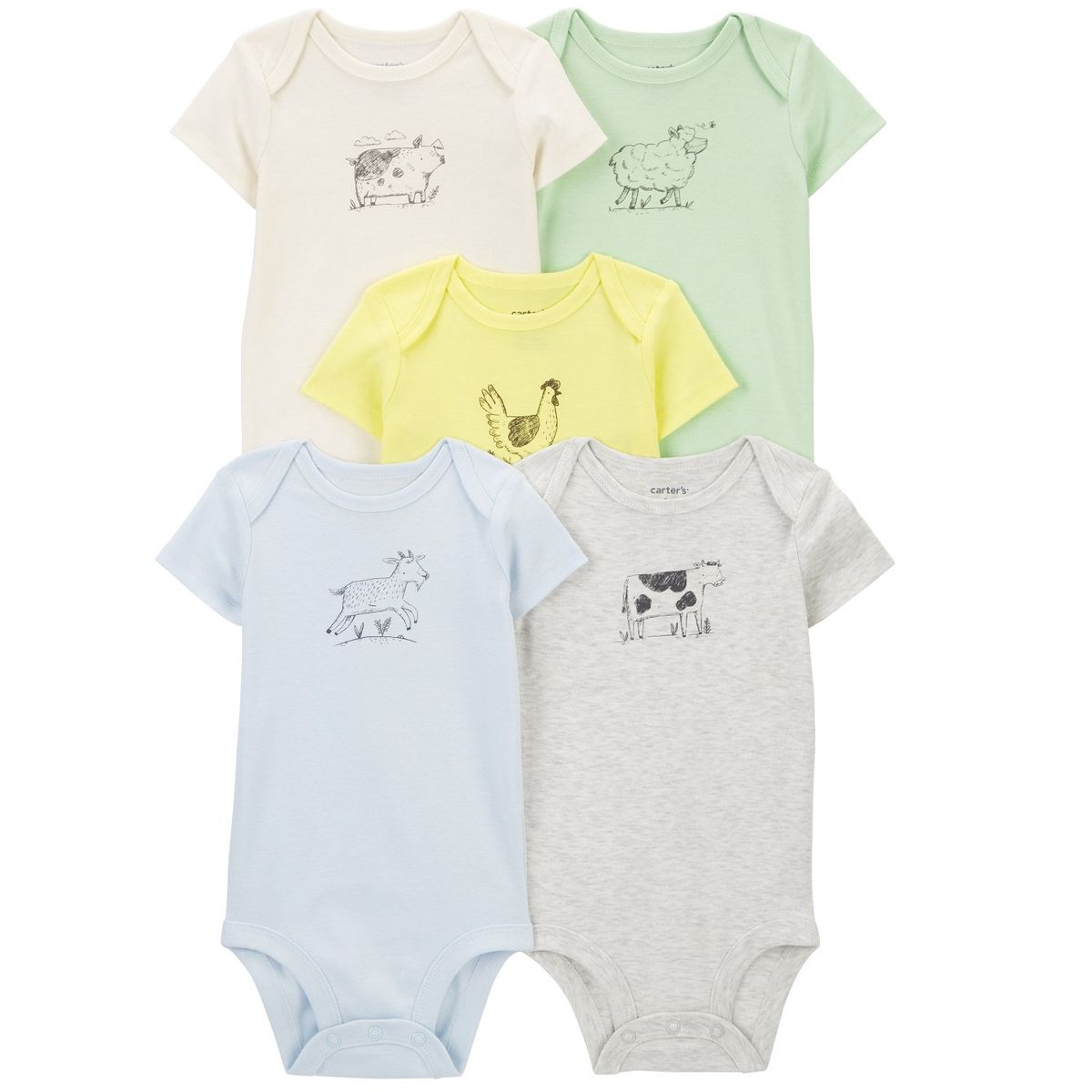 CARTER'S - Body Pack X5 Bebé Niño Niña