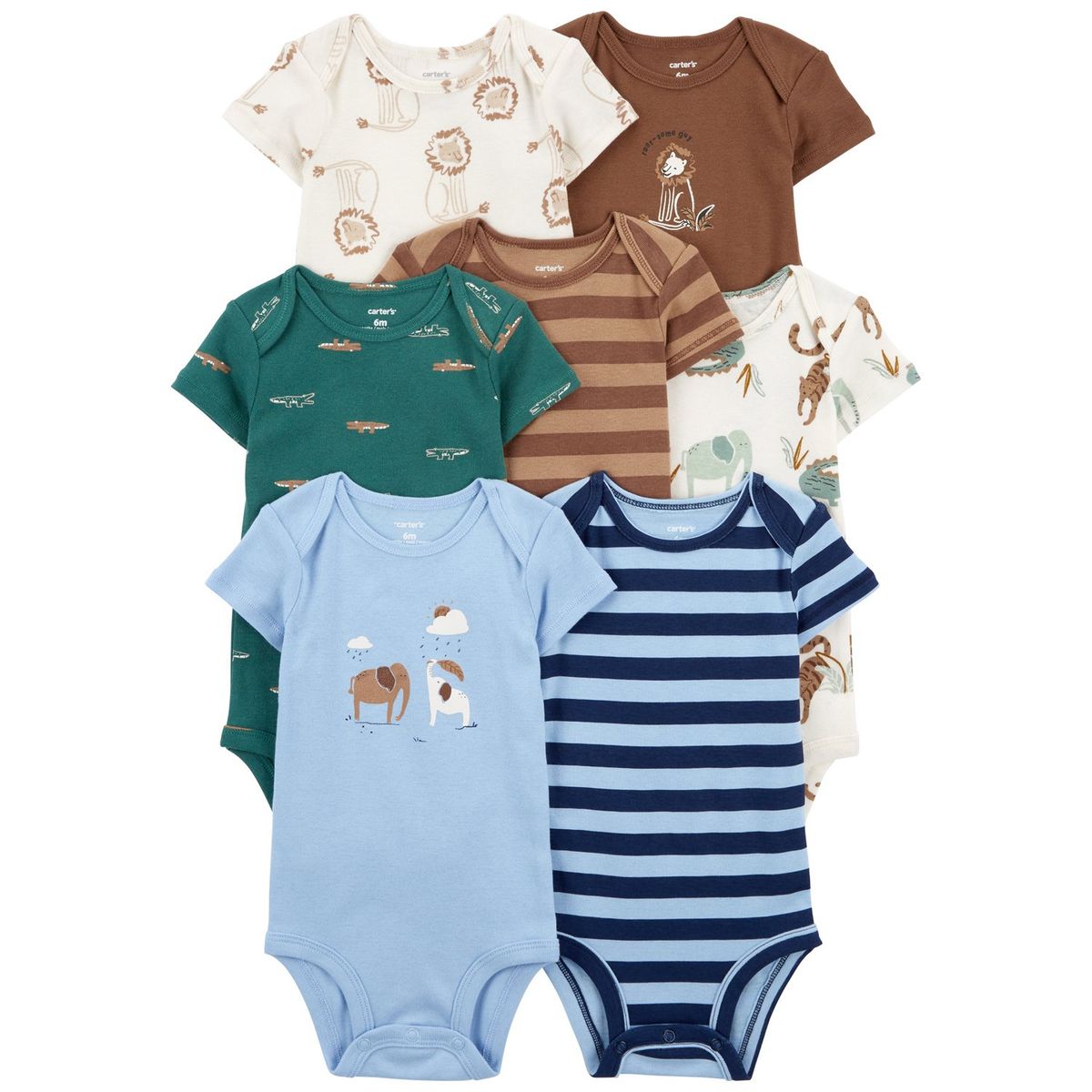 CARTER'S - Body Bebé Niño Pack X7 Algodón Carters