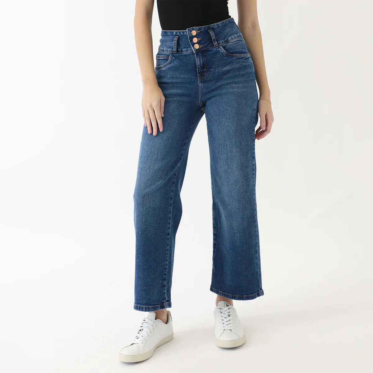 KAYRA POBLET - Jean Cropped Algodón Mujer Kayra Poblet