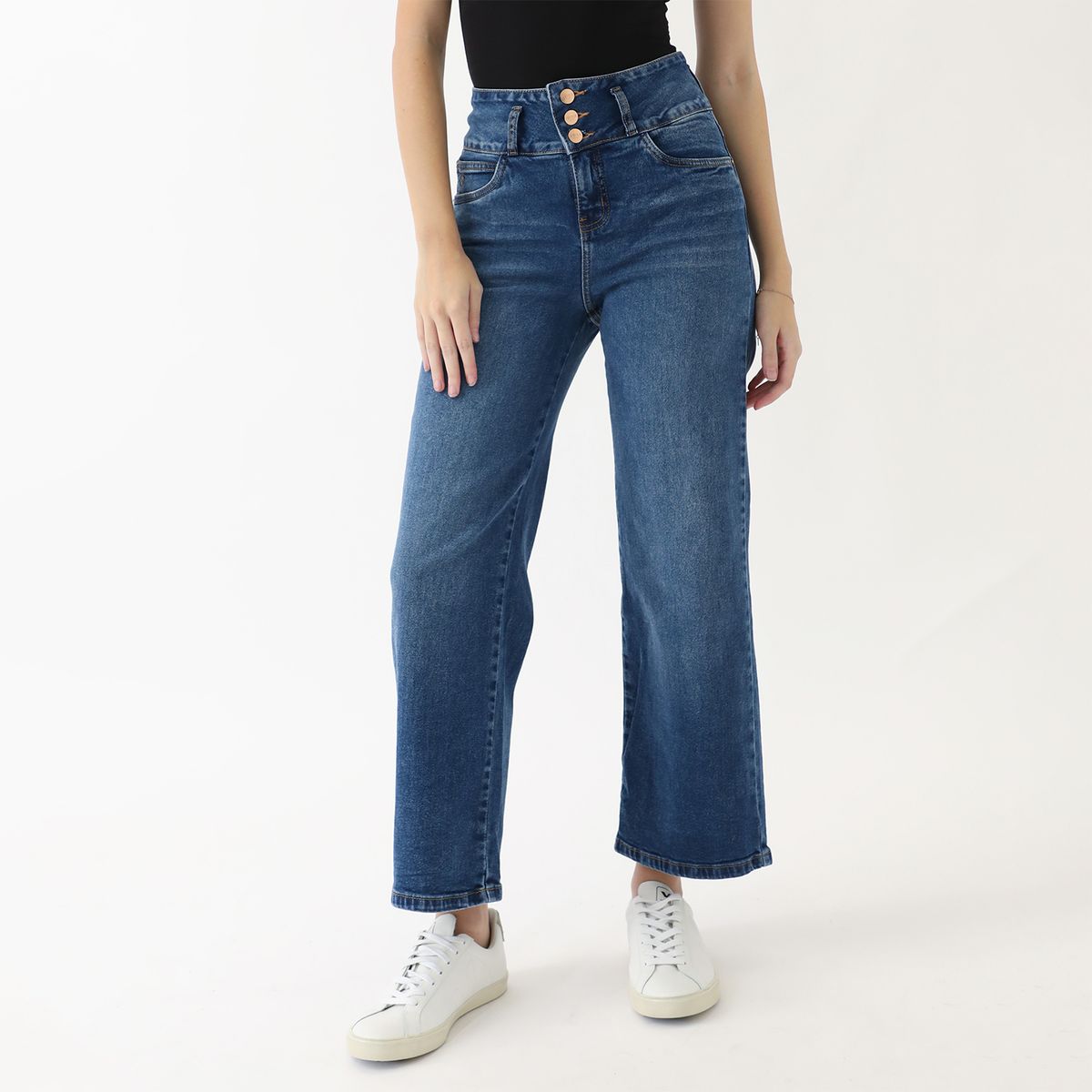 KAYRA POBLET - Jean Cropped Algodón Mujer Kayra Poblet