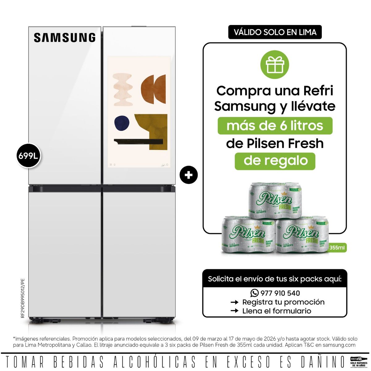 SAMSUNG - Refrigeradora Samsung French Door Family Hub AI 699L.