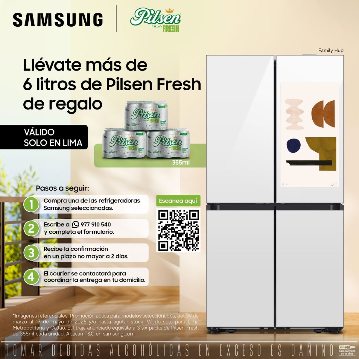 SAMSUNG - Refrigeradora Samsung French Door Family Hub AI 699L.
