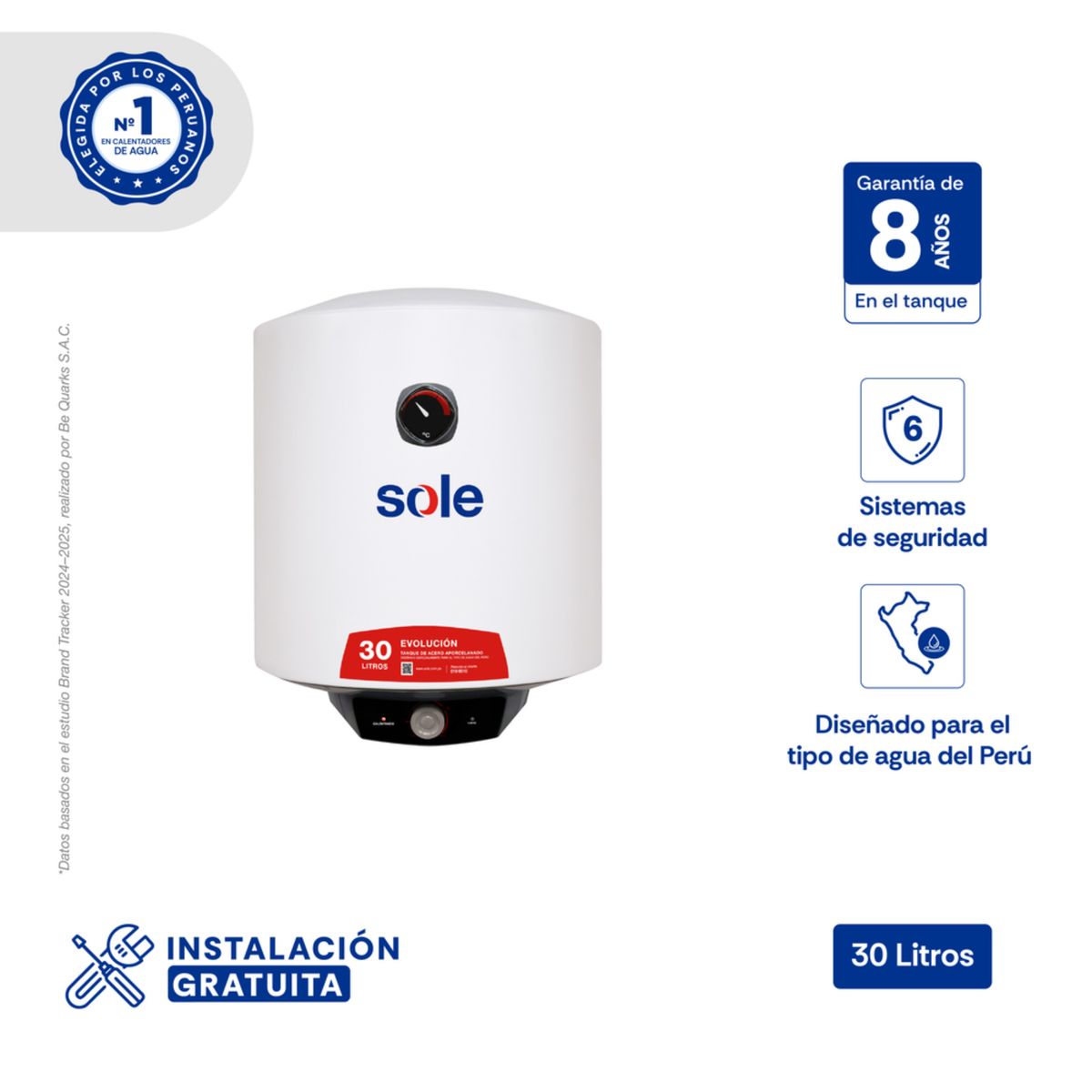 Sole - Terma Eléctrica Sole Evolución 30L P/Pared