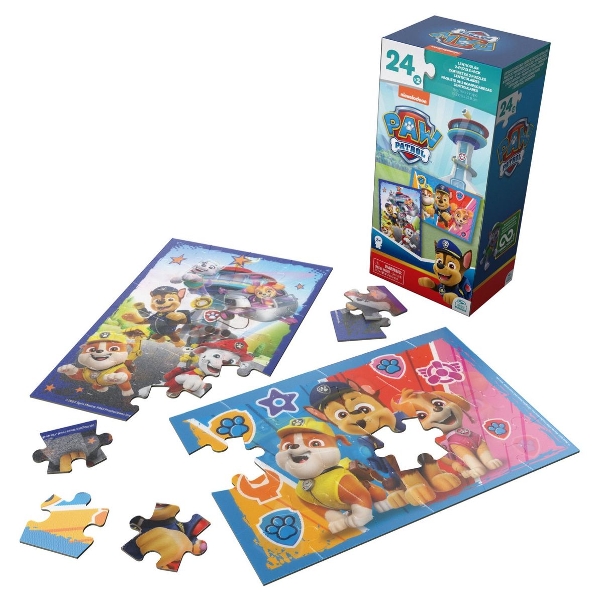 SPIN GAMES - ROMPECABEZAS LENTICULAR 2 EN 1 PAW PATROL PAW PATROL