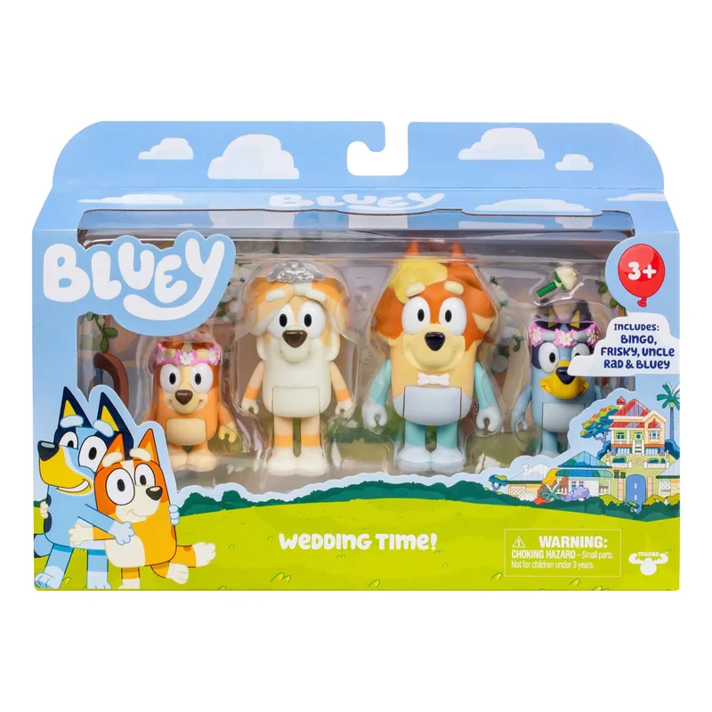 BLUEY - Juguete Pack X4 Figuras Bluey