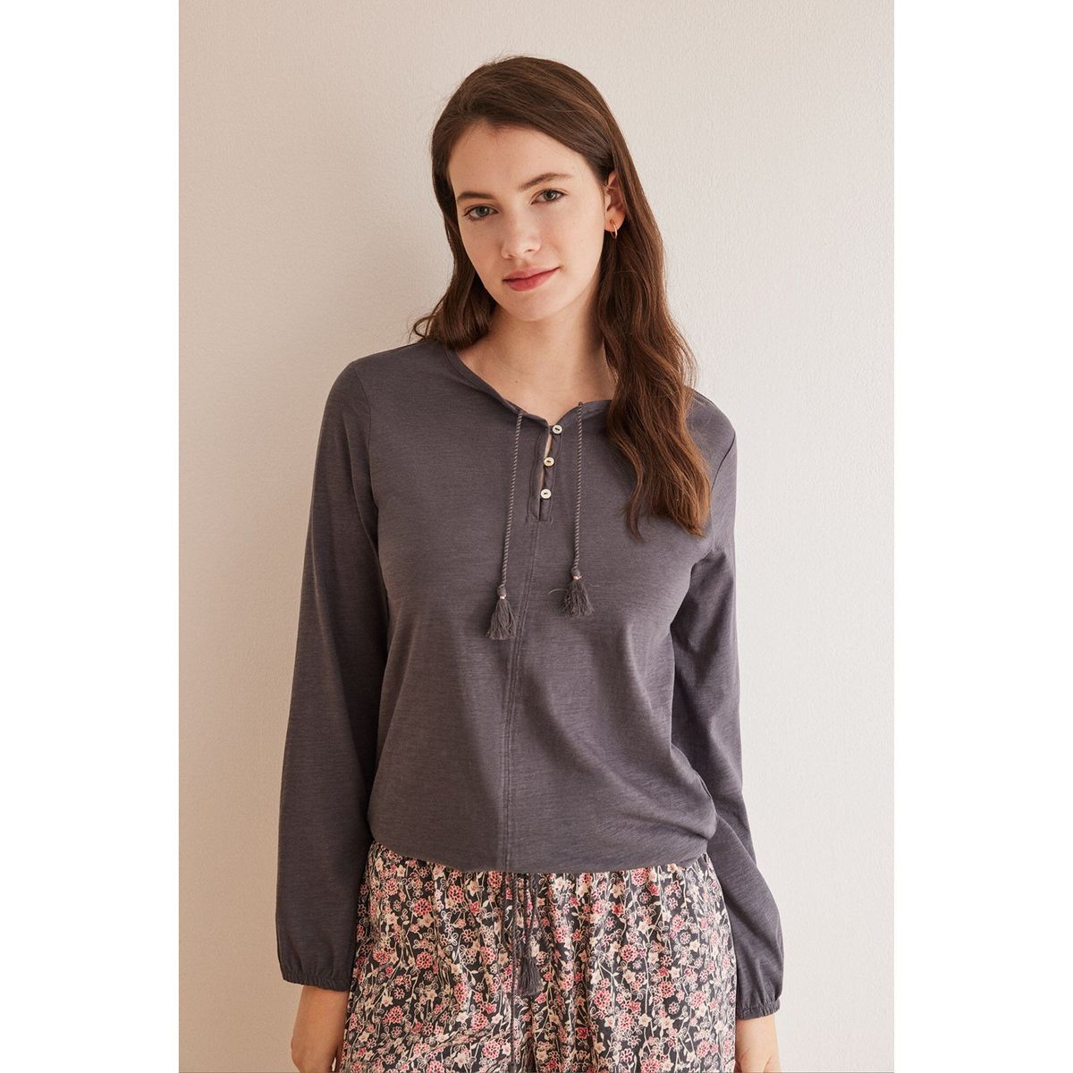 WOMEN SECRET - Top Manga Larga 100% Algodón Mujer Women Secret