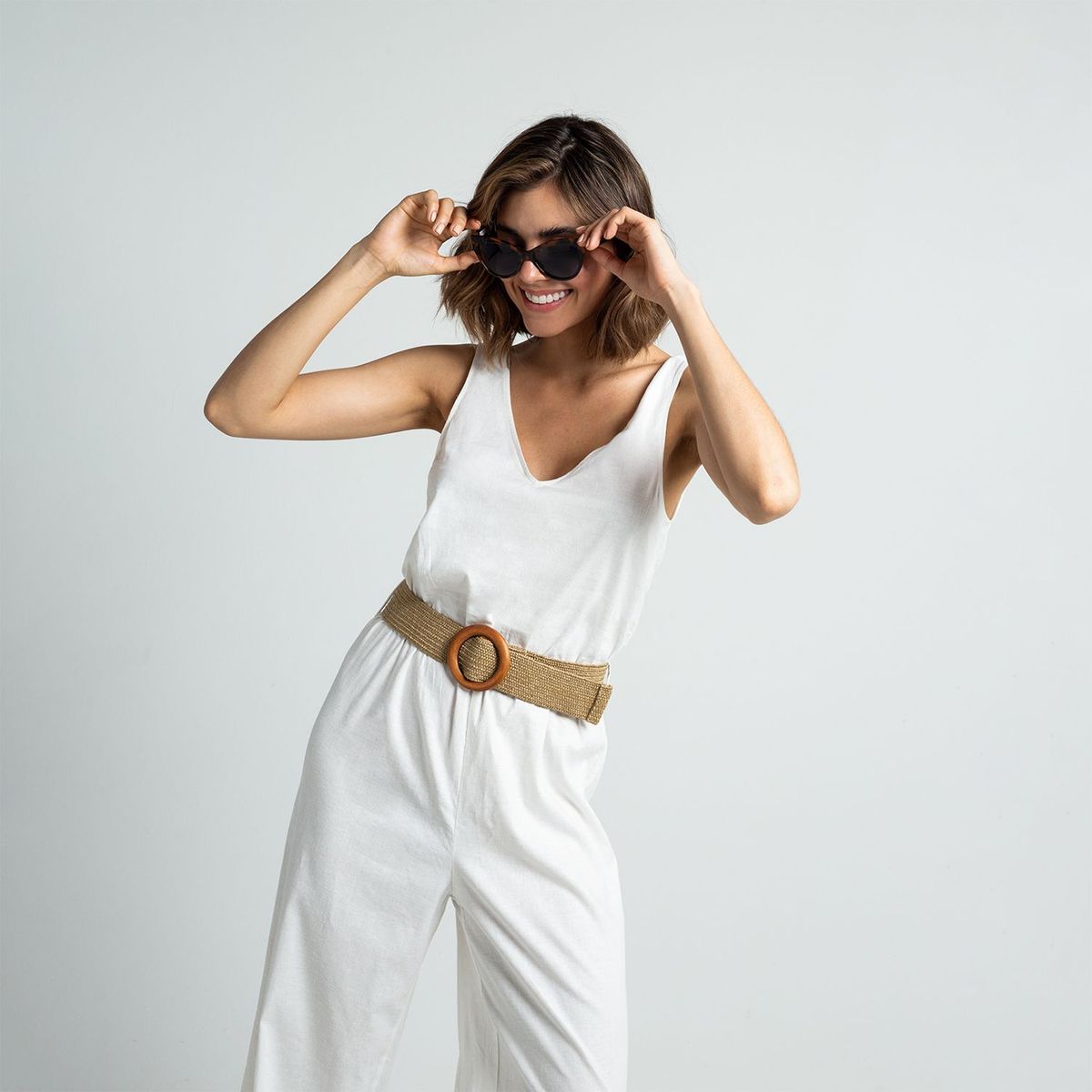 NAF NAF - Enterizo Lino Mujer Naf Naf