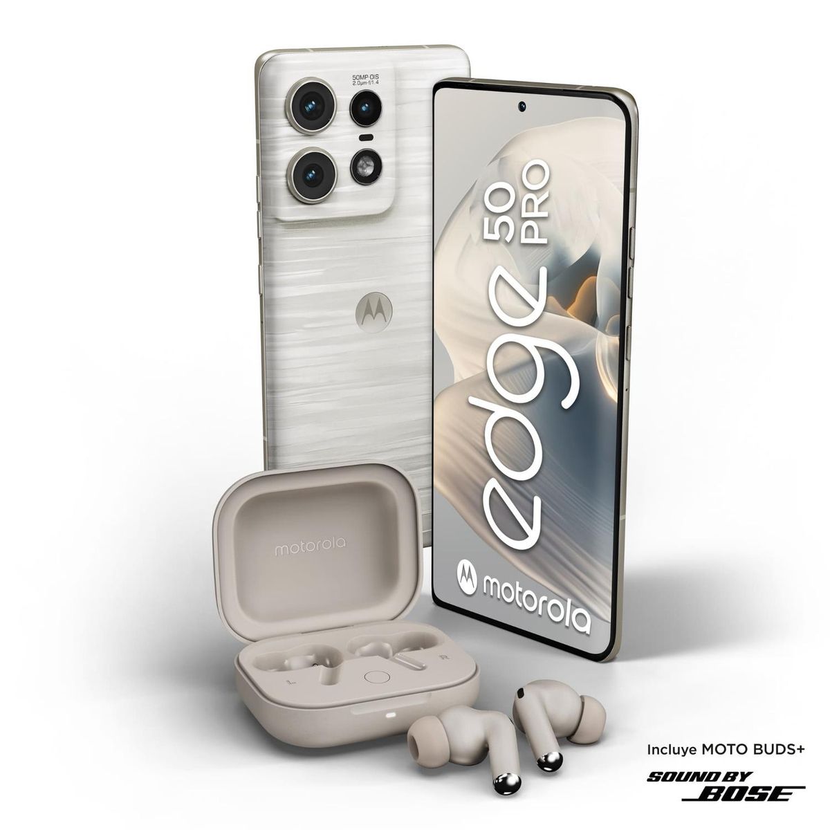 MOTOROLA - Celular Motorola EDGE 50 PRO 12GB+512GB 5G Blanco + Motobuds+