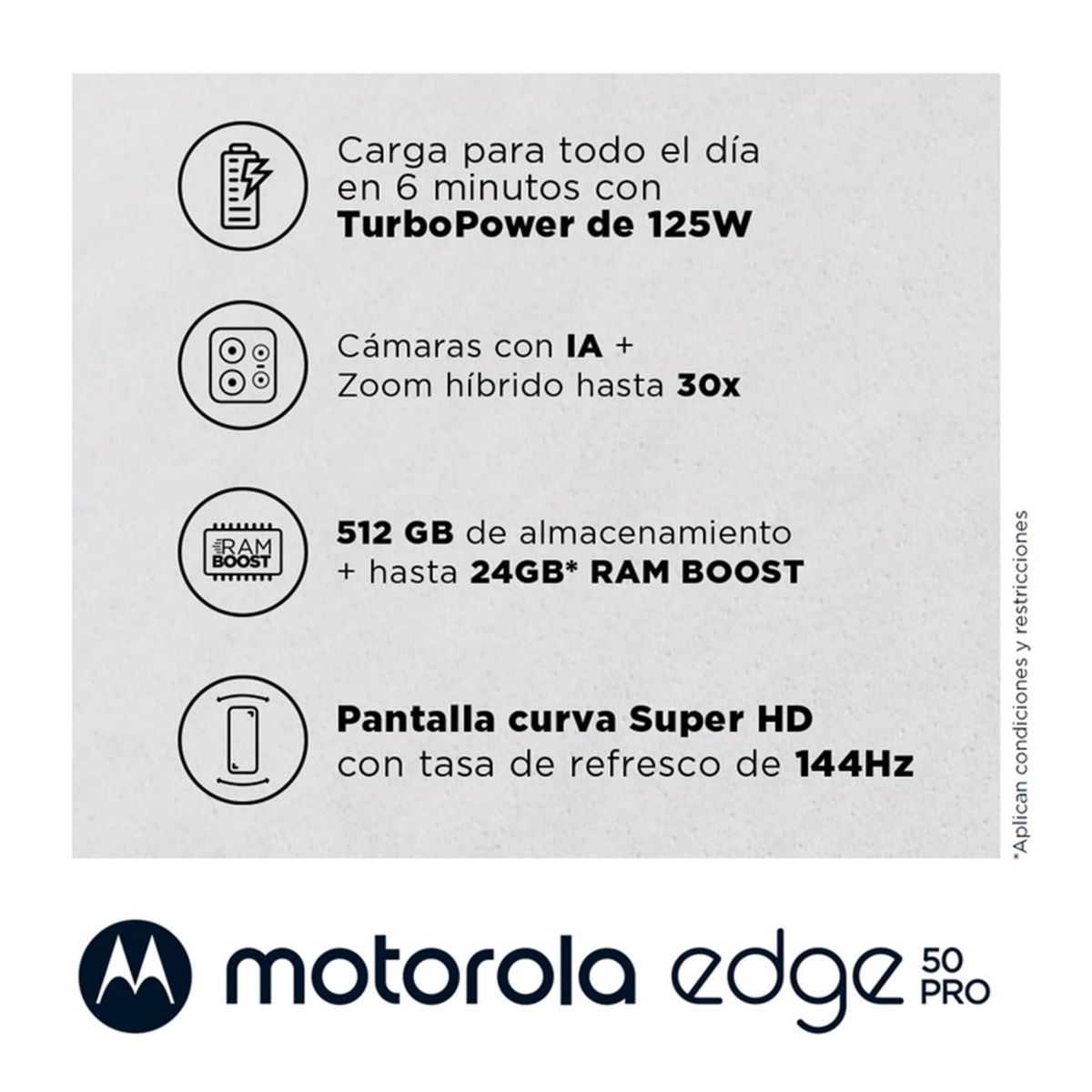 MOTOROLA - Celular Motorola EDGE 50 PRO 12GB+512GB 5G Blanco + Motobuds+