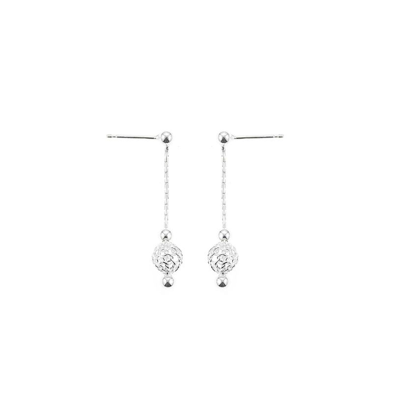 BALIQ - Aretes Colgantes Bolita Plata 925