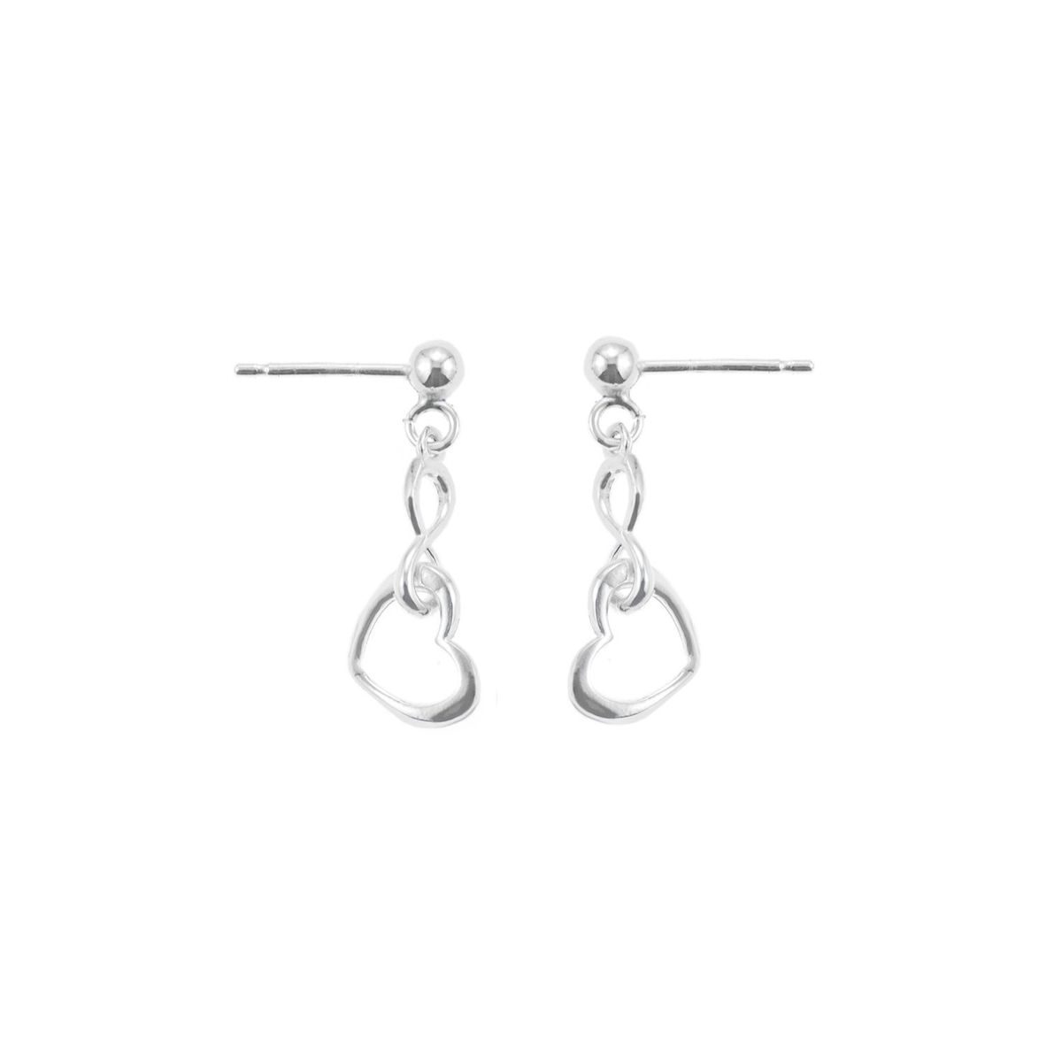 BALIQ - Aretes Corazón Colgantes Plata 925