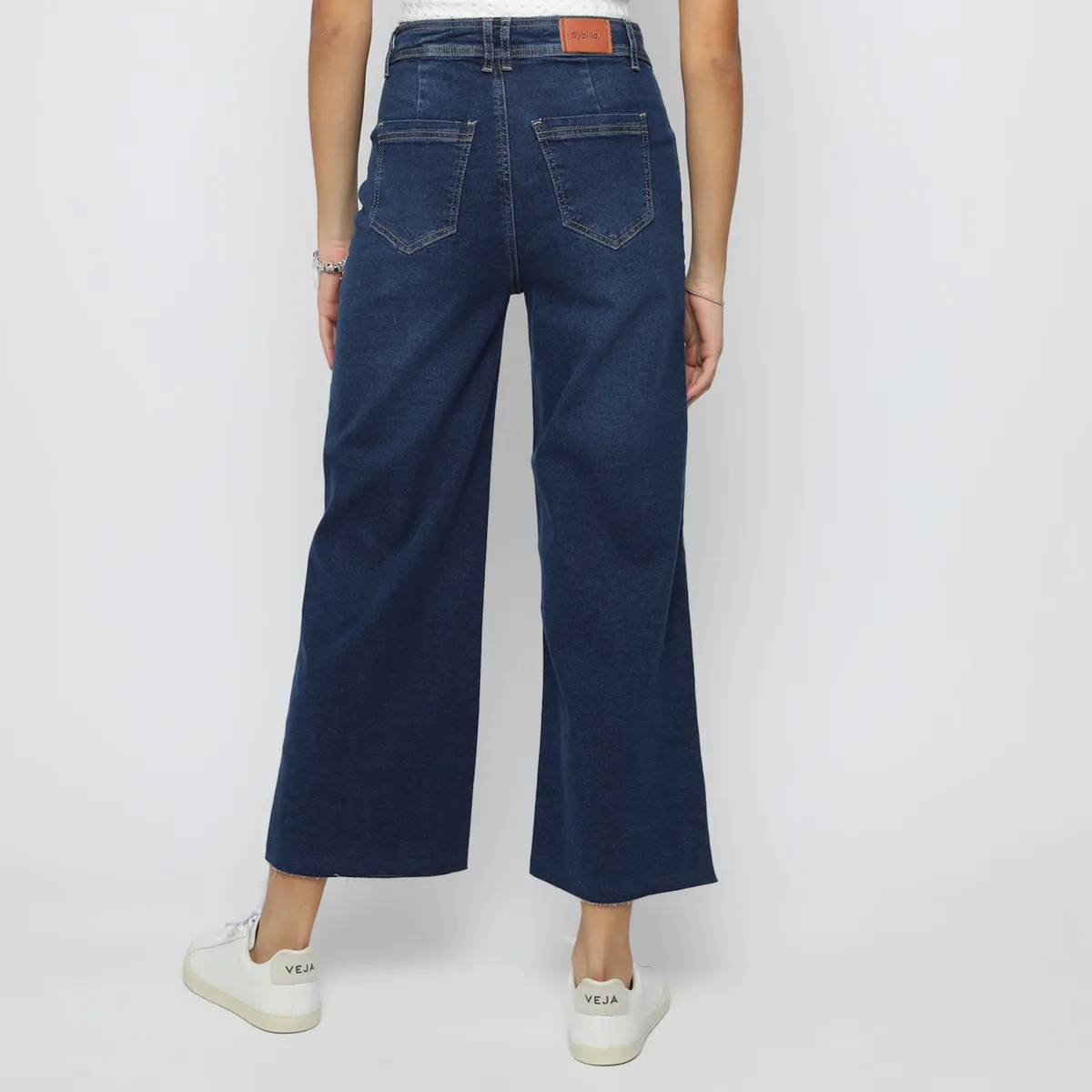 SYBILLA - Jean Wide Leg Tiro Medio Mujer Sybilla.
