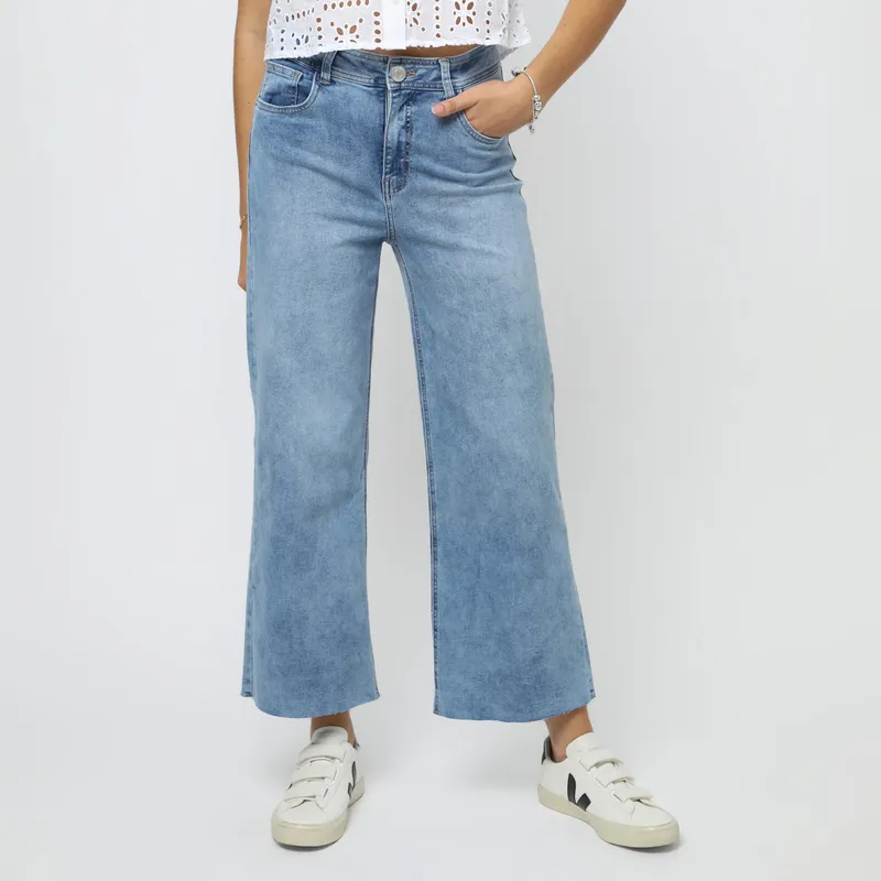 SYBILLA - Jean Wide Leg Tiro Medio Mujer Sybilla