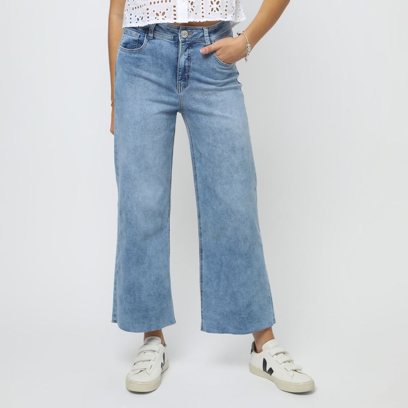SYBILLA - Jean Wide Leg Tiro Medio Mujer Sybilla