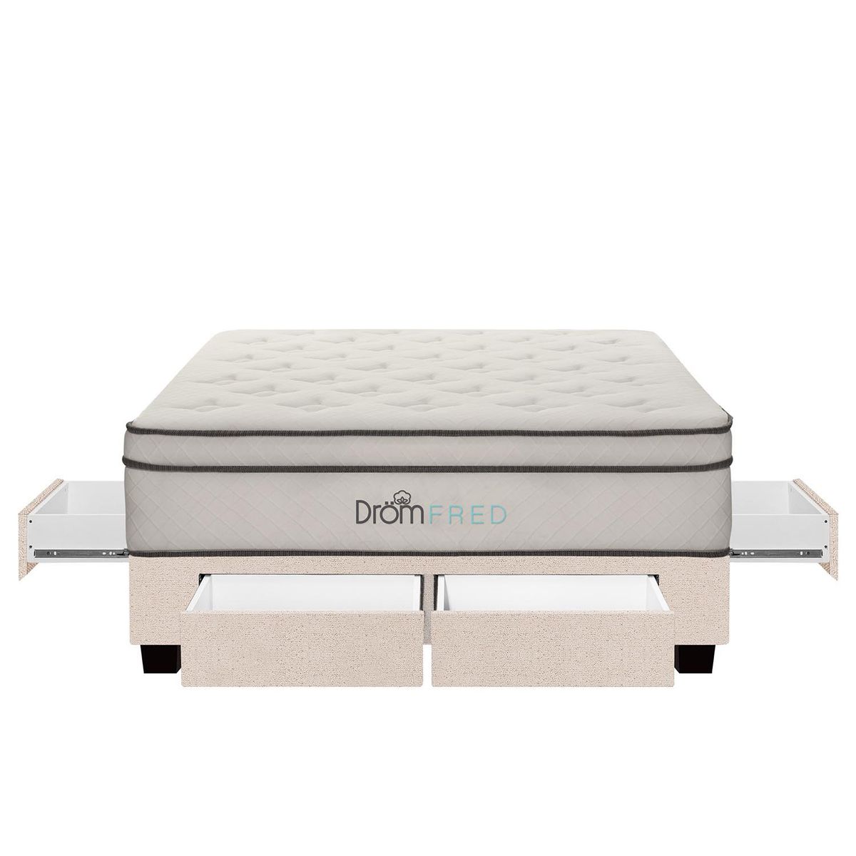 DROM - Cama con Cajones Fred  2Plz + 2 Almohadas Viscoelásticas y Protector