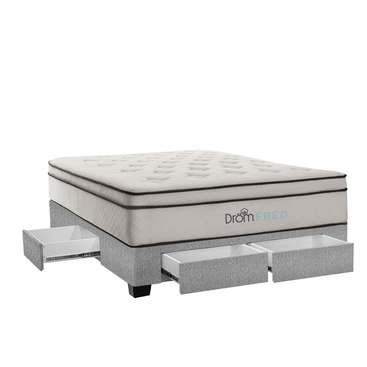 DROM - Cama con Cajones Fred  2Plz + 2 Almohadas Viscoelásticas y Protector