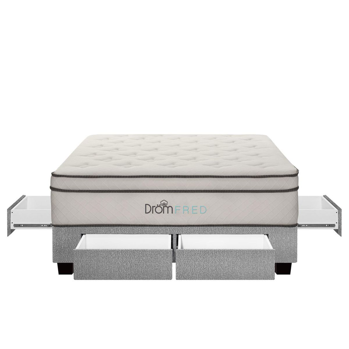 DROM - Cama con Cajones Fred  2Plz + 2 Almohadas Viscoelásticas y Protector