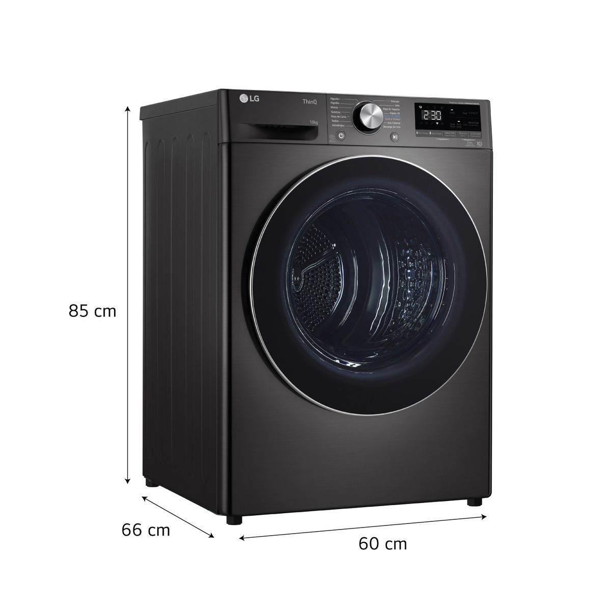 LG - Secadora DF10BVC2S6 10 Kg Dual Inverter Heat Pump Carga Frontal Negro LG