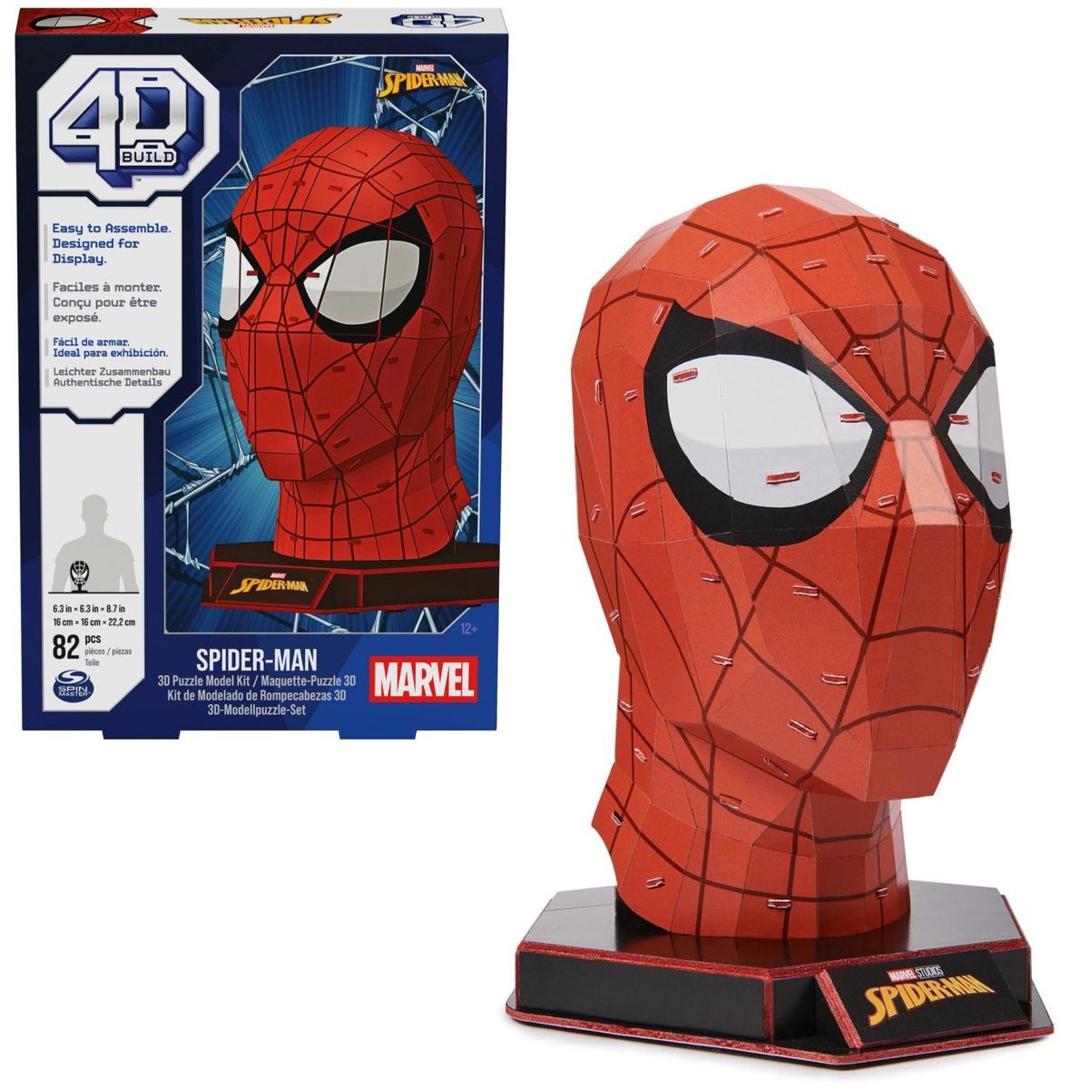 PUZZ4D BRAND - Rompecabezas 4D Máscara Spiderman 4D Build Marvel