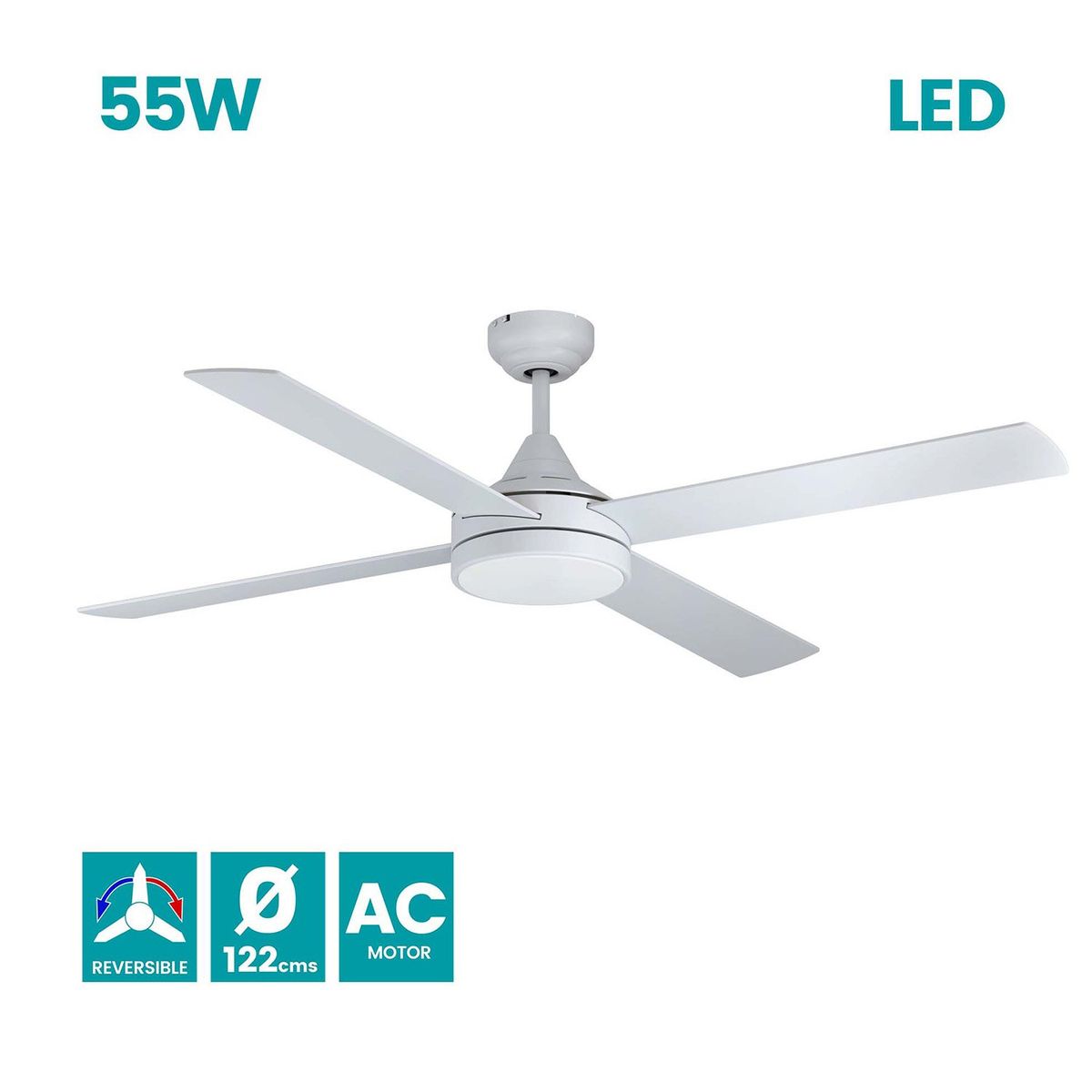 EGLO - Ventilador Trinidad 20w D1220 Blanco