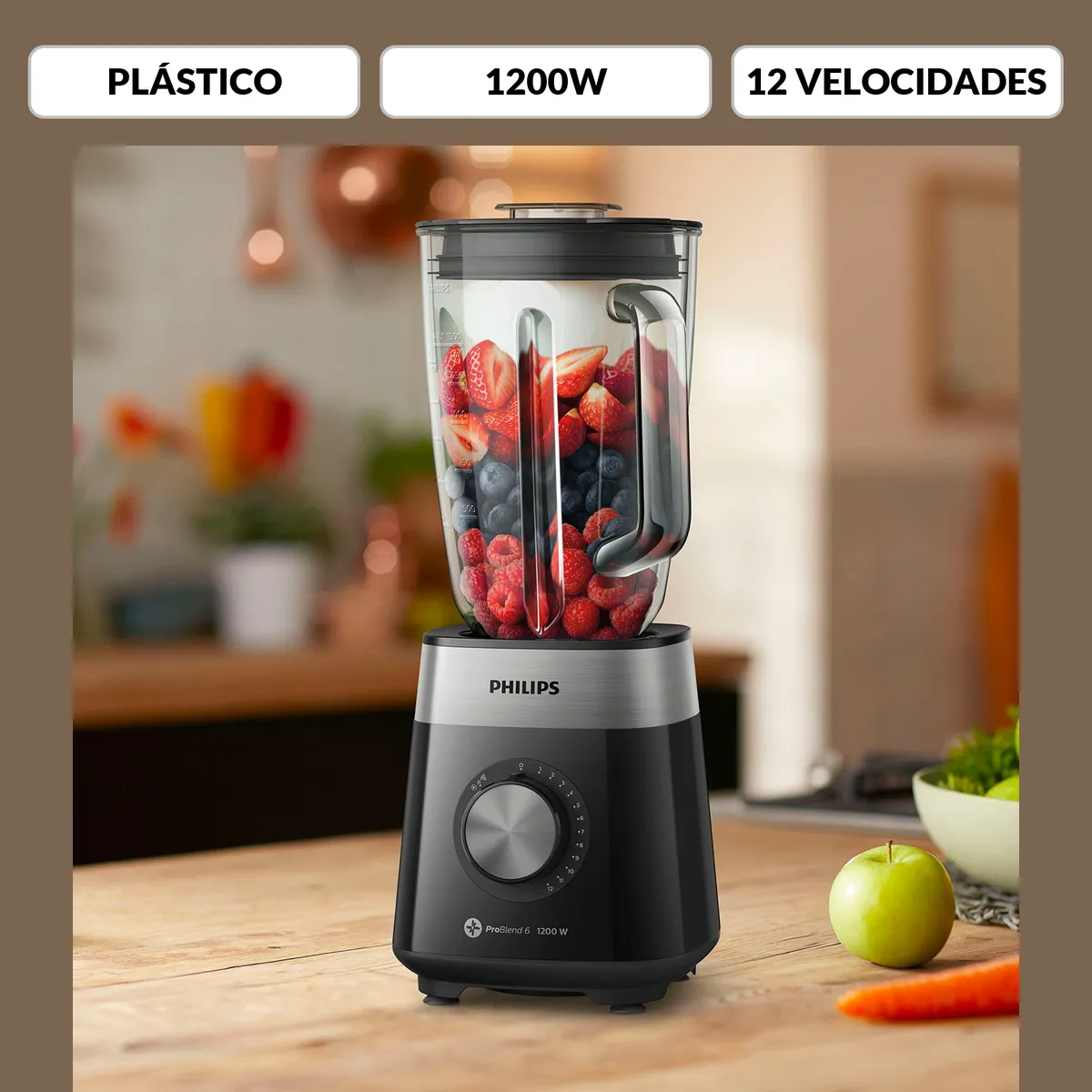 PHILIPS - Licuadora 1200W con Vaso de 2L