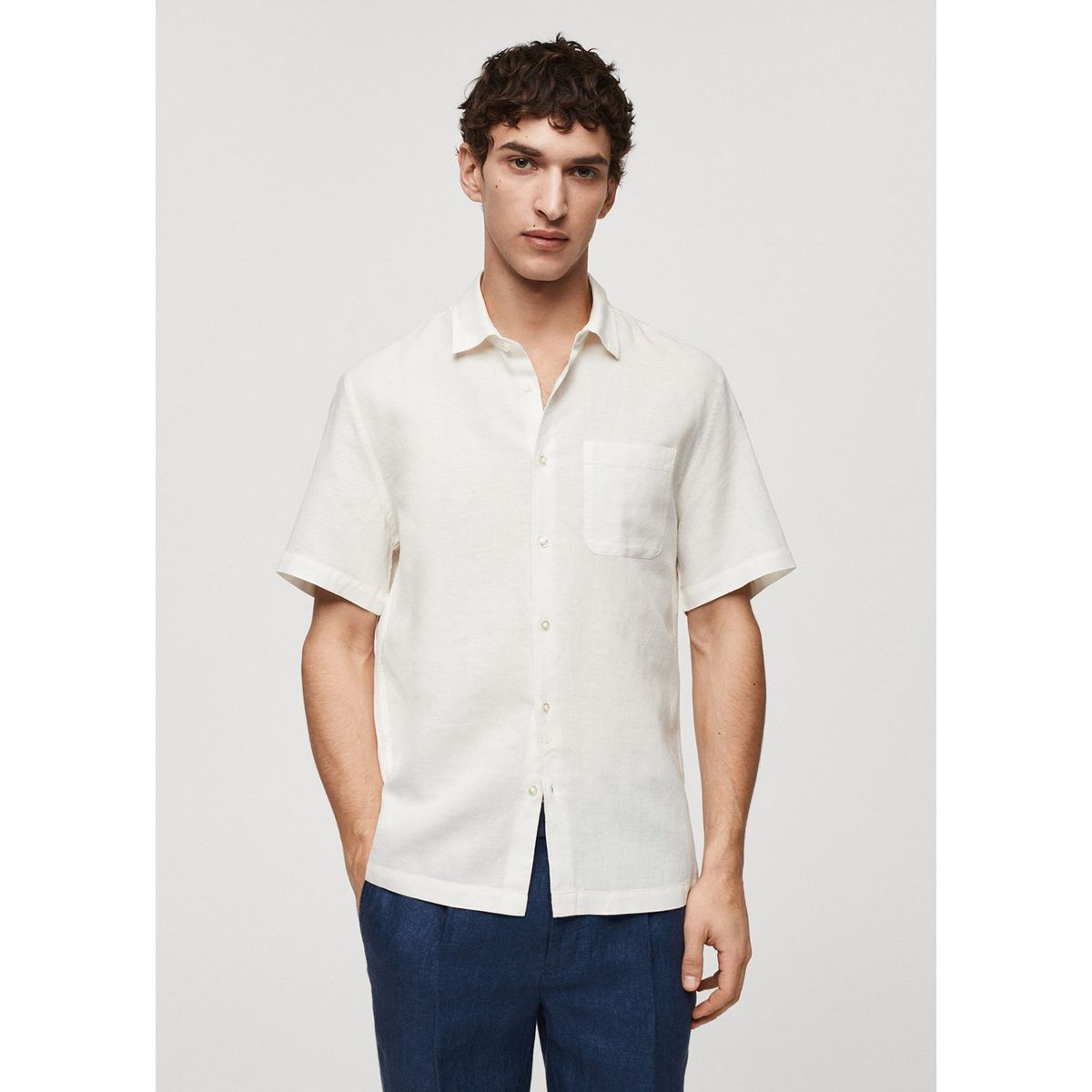 MANGO - Camisa Lino Hombre Mango He