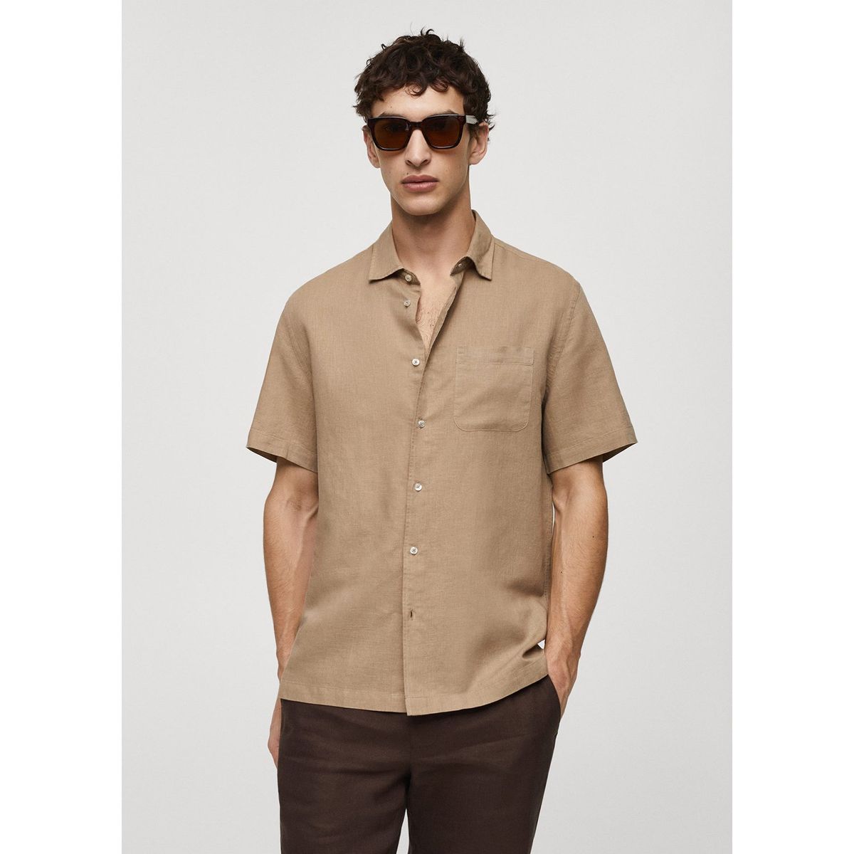 MANGO - Camisa Lino Hombre Mango He