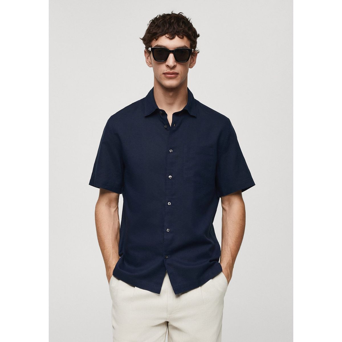 MANGO - Camisa Lino Hombre Mango He