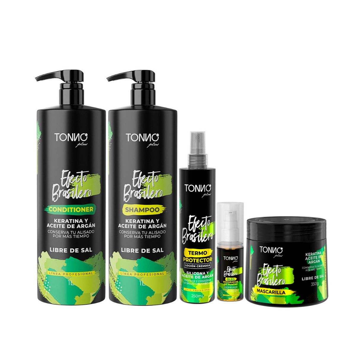 TONNO PLUS - Set para Cabello Alisado Efecto Brasilero 1 Litro Tonno Plus