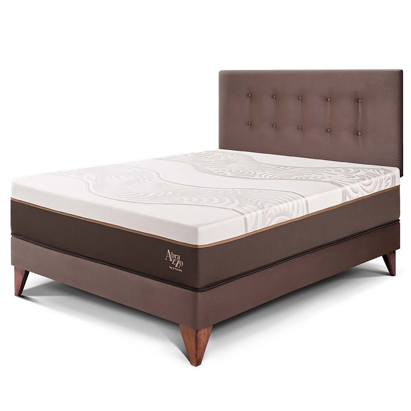 PARAISO - Dormitorio Europeo Royal Abrazzo Novo 2 Plz Chocolate + 2 Almohadas + Protector