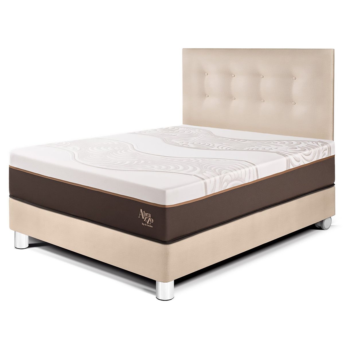 PARAISO - Dormitorio Royal Abrazzo Novo 1.5 Plz Champagne + 1 Almohada Viscoelástica