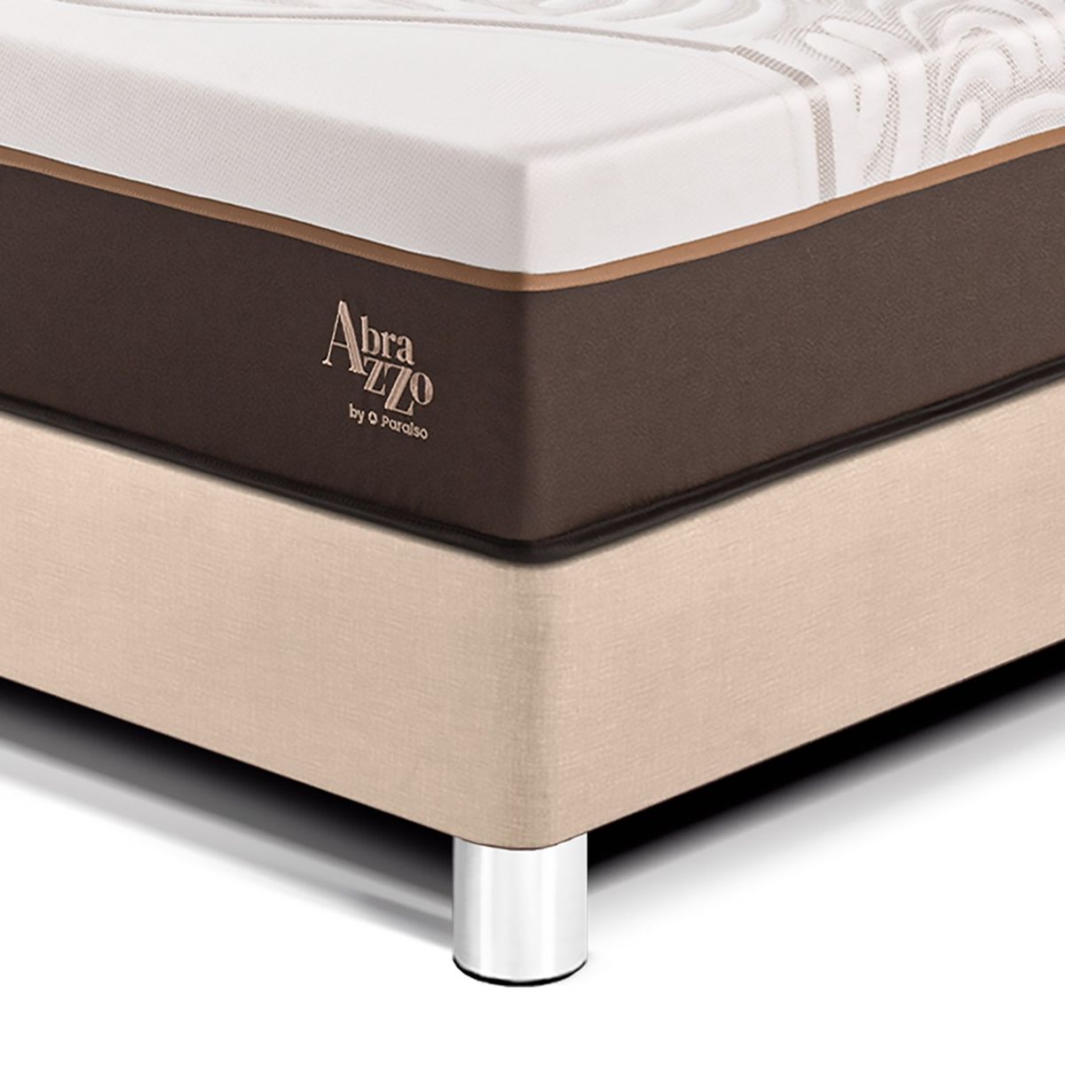 PARAISO - Dormitorio Royal Abrazzo Novo Queen Champagne + 2 Almohadas Viscoelásticas