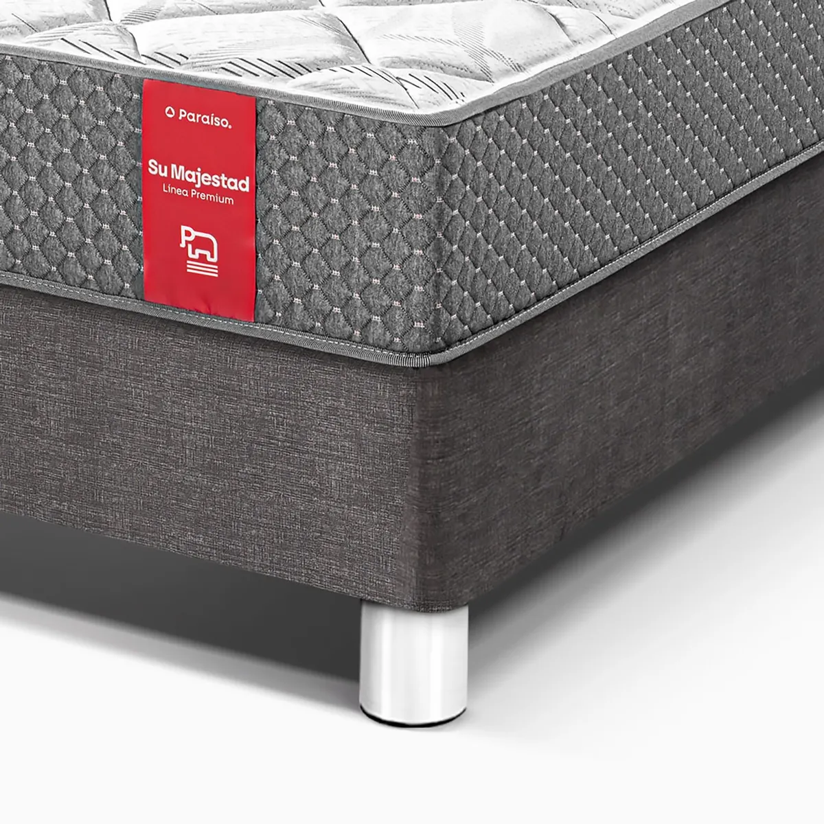 PARAISO - Cama Box Tarima Su Majestad De Lujo 1 Plz Acero + 1 Almohada + Protector