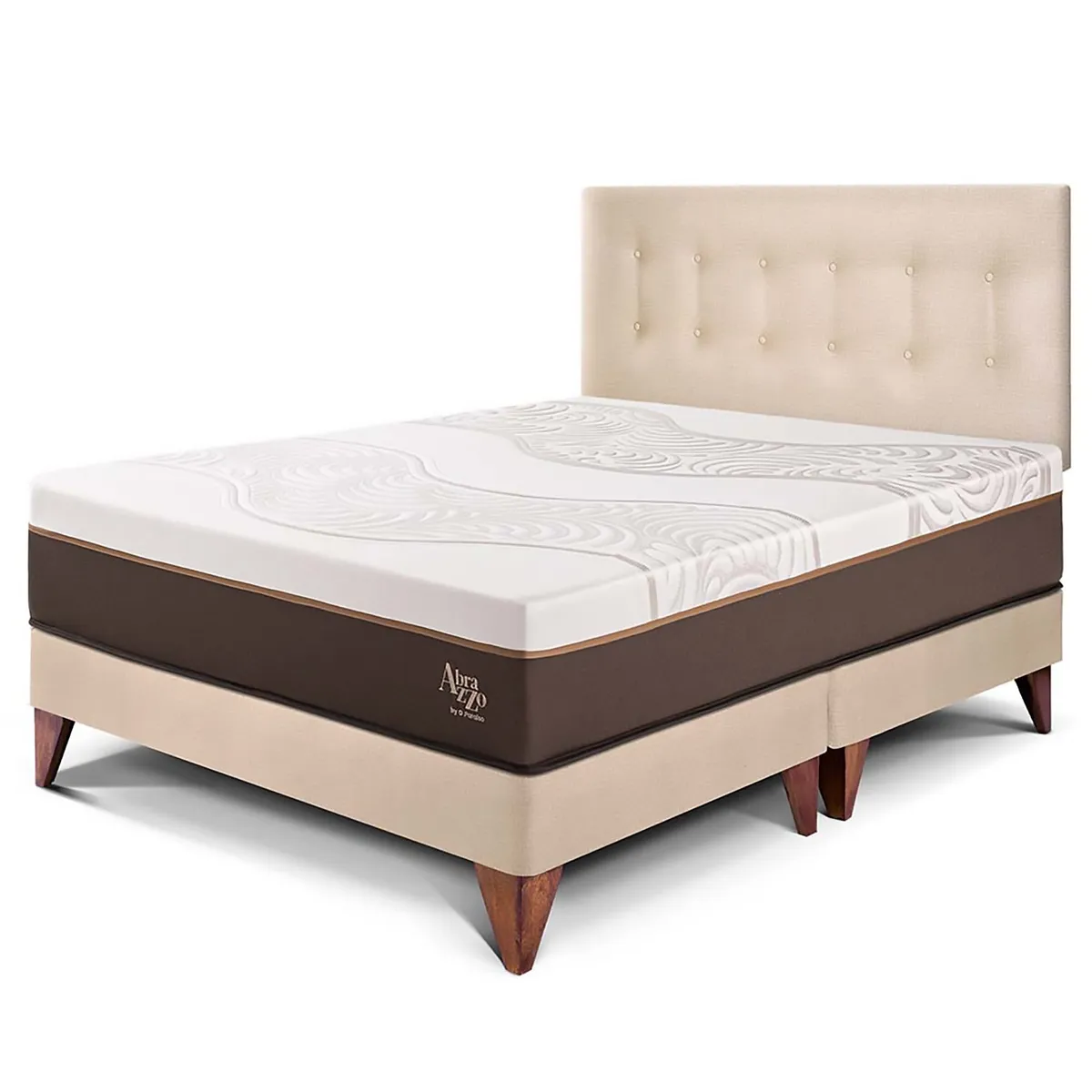 PARAISO - Dormitorio Europeo Royal Abrazzo Novo Queen Champagne + 2 Almohadas + Protector