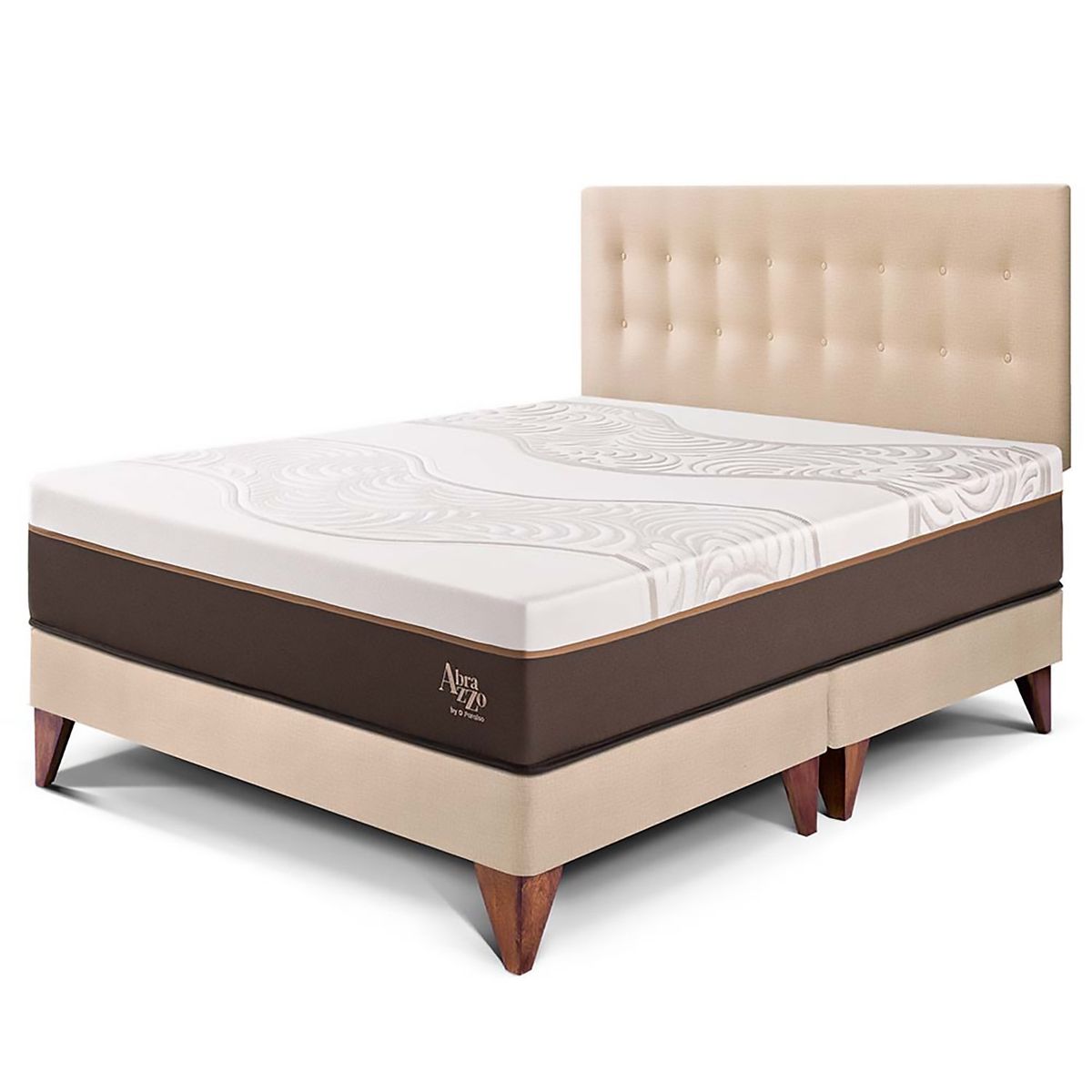 PARAISO - Dormitorio Europeo Royal Abrazzo Novo King Champagne + 2 Almohadas + Protector