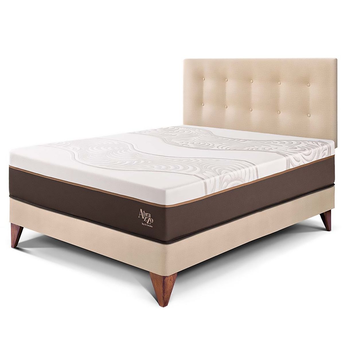 PARAISO - Dormitorio Europeo Royal Abrazzo Novo 2 Plz Champagne + 2 Almohadas Viscoelásticas