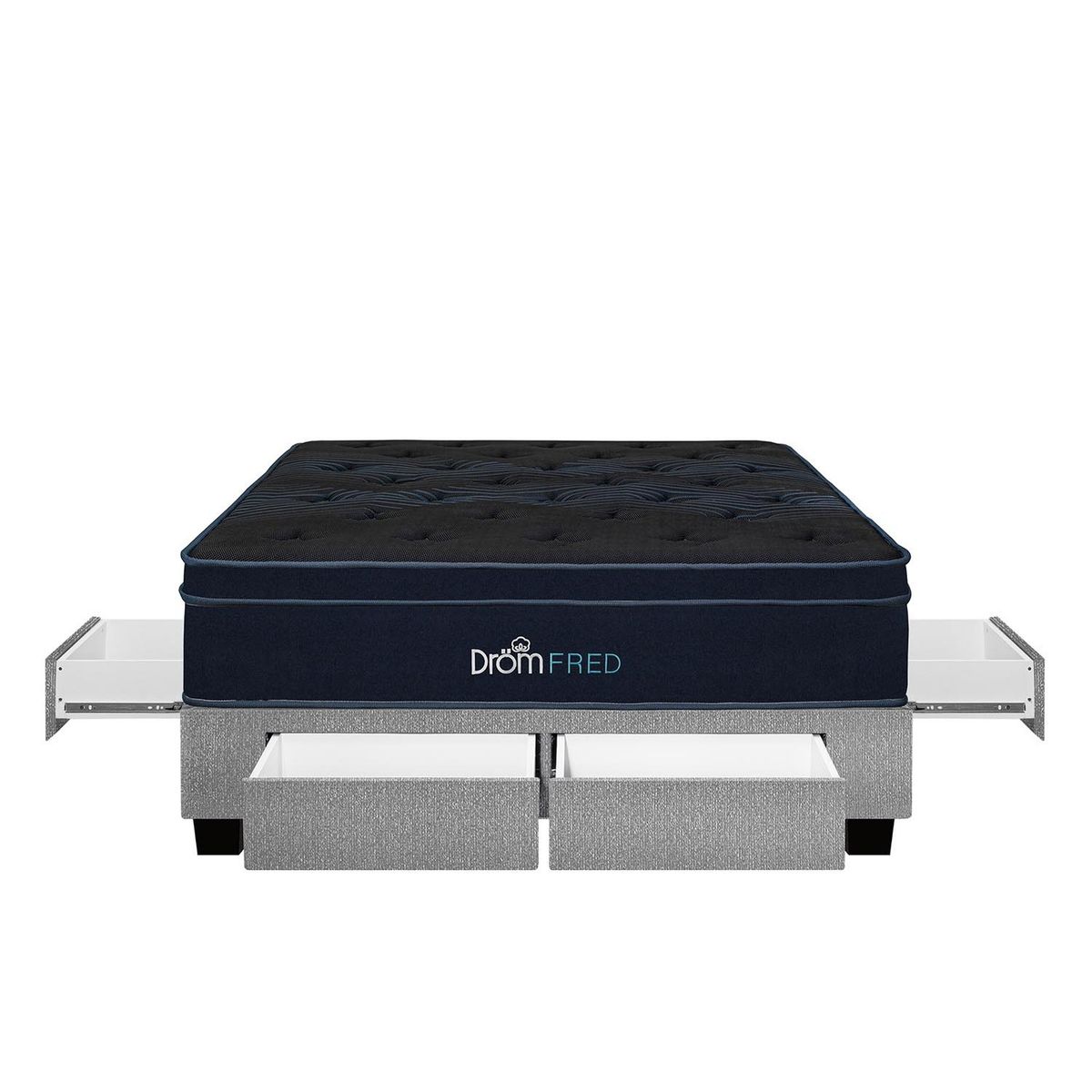 DROM - Cama con Cajones Fred  2Plz + 2 Almohadas Viscoelásticas y Protector