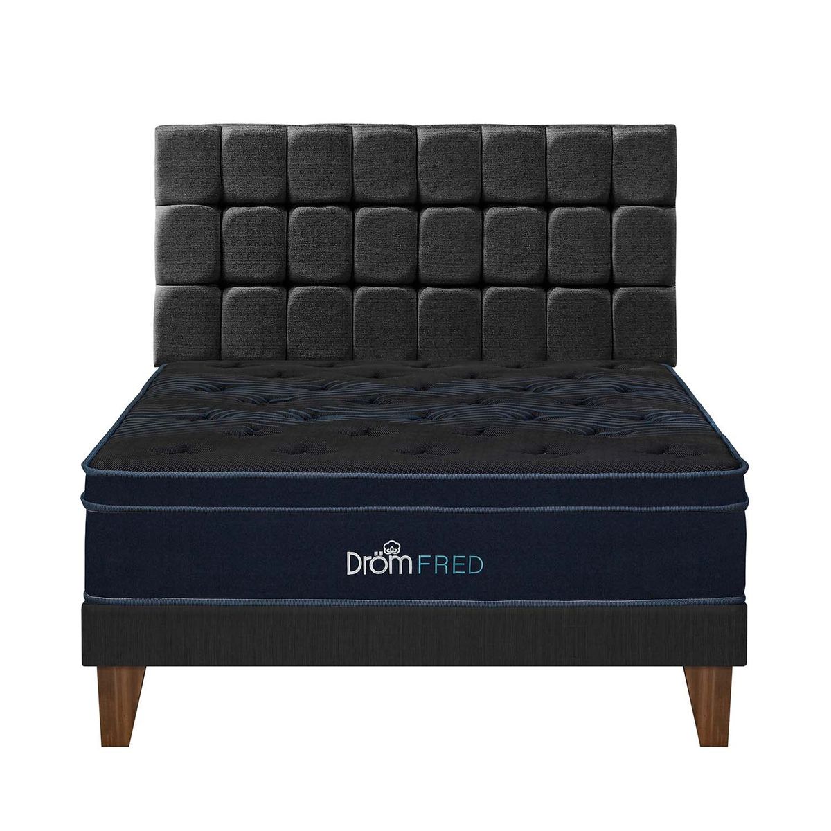 DROM - Dormitorio Europeo Fred King + 2 Almohadas Viscoelásticas y Protector