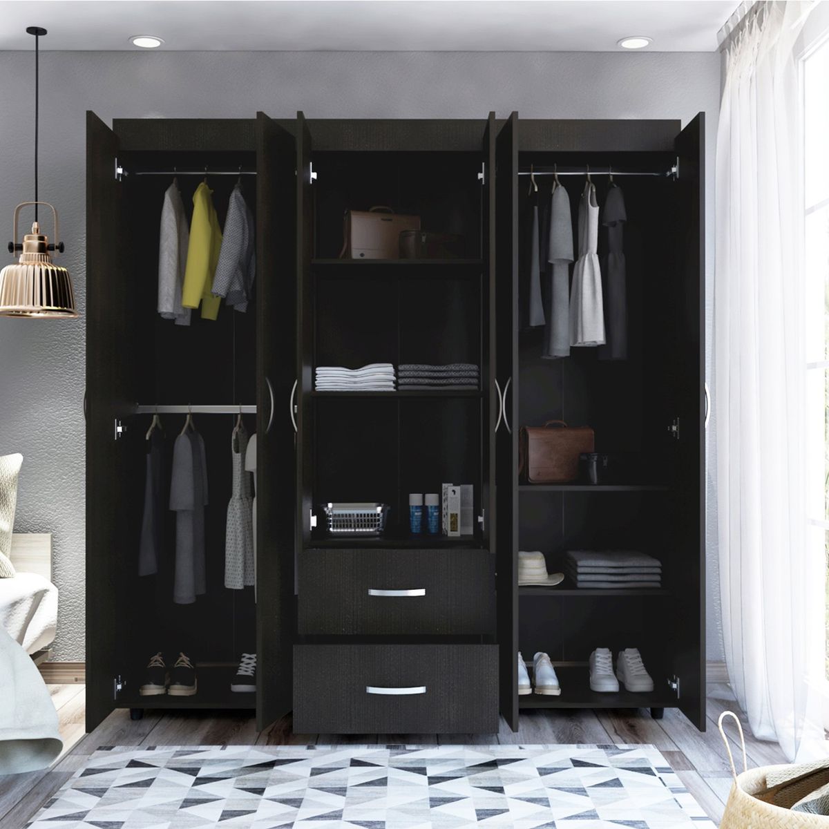 TUHOME - Ropero Bariloche 6 Puertas 2 Cajones