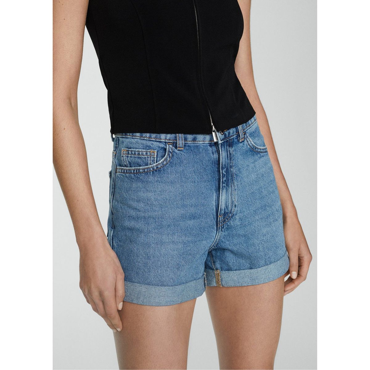 MANGO - Short Jean Algodón Mujer Mango