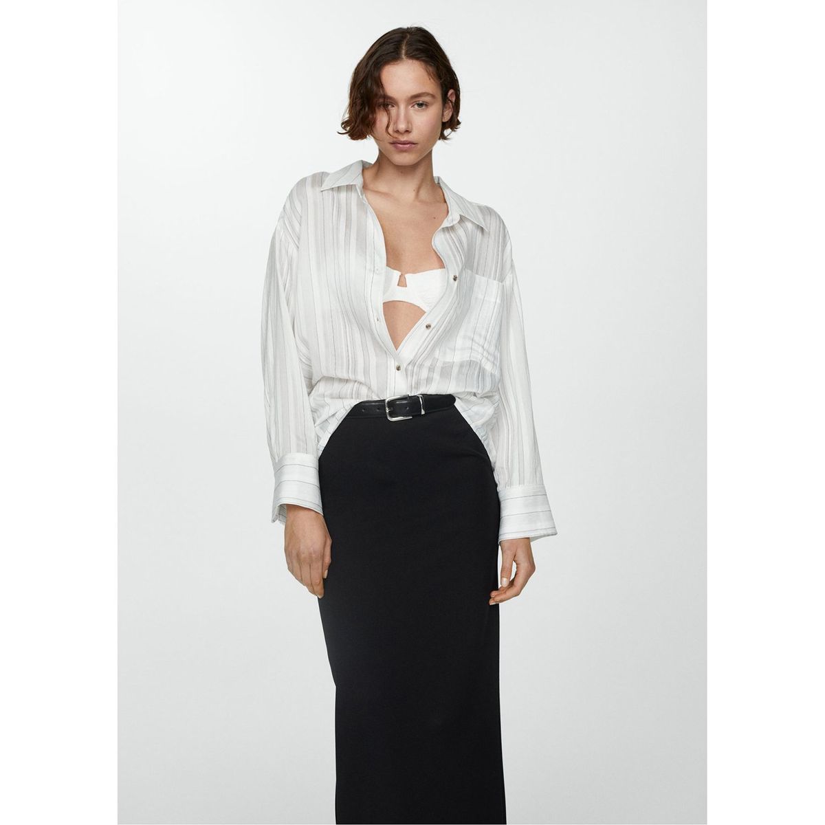 MANGO - Blusa Manga Larga Mujer Mango