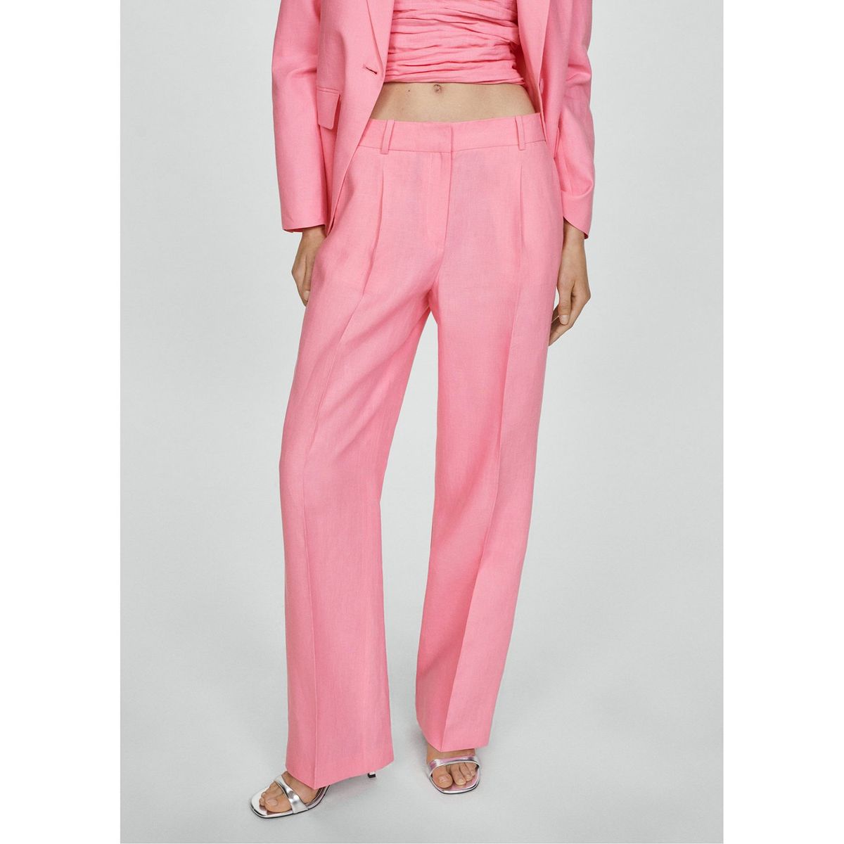 MANGO - Pantalón Algodón Mujer Mango